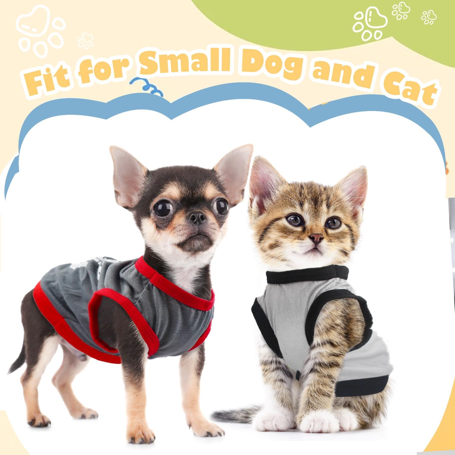 4 Pieces Pet Shirts Dog Clothes for Small Medium Dogs Boy Doggie Tshirt Outfits Puppy T-Shirt for Chihuahua Mini Dachshund Frenc