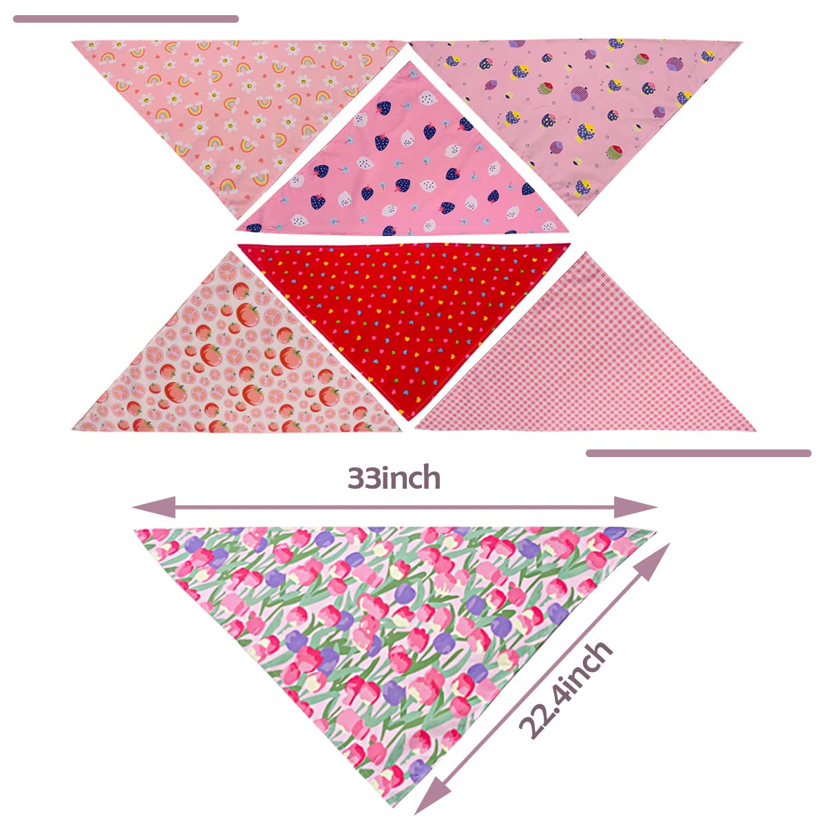 JpGdn 50PCS Large Dog Bandanas Large Breed XL Bulk for Extra Large Dog Big Bandanas Pack Kerchief Washable Triangle Bibs Head Sc