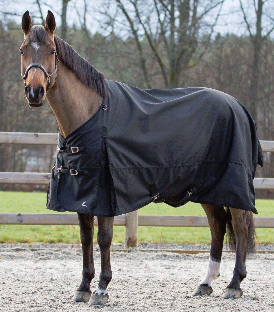 HORZE Nevada 1200D Lightweight Waterproof Horse Turnout Rain Sheet (No Fill) - Black - 66 in