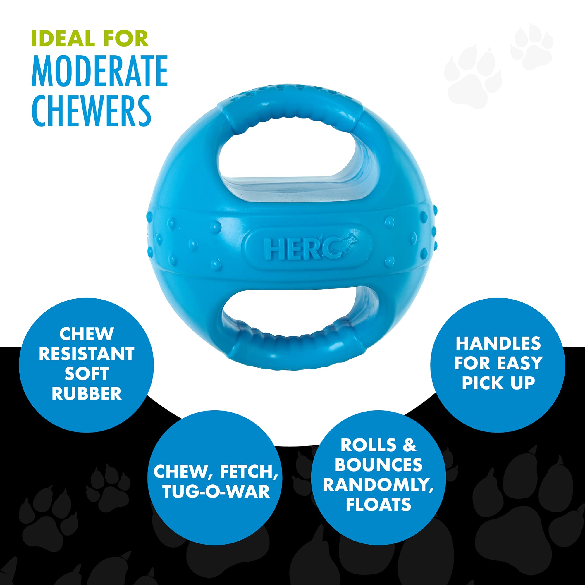 Hero Squeakables Kettle Ball, Dog Toys, Puppy Toys, Pet Toys, Medium, 5 Inches (Blue)