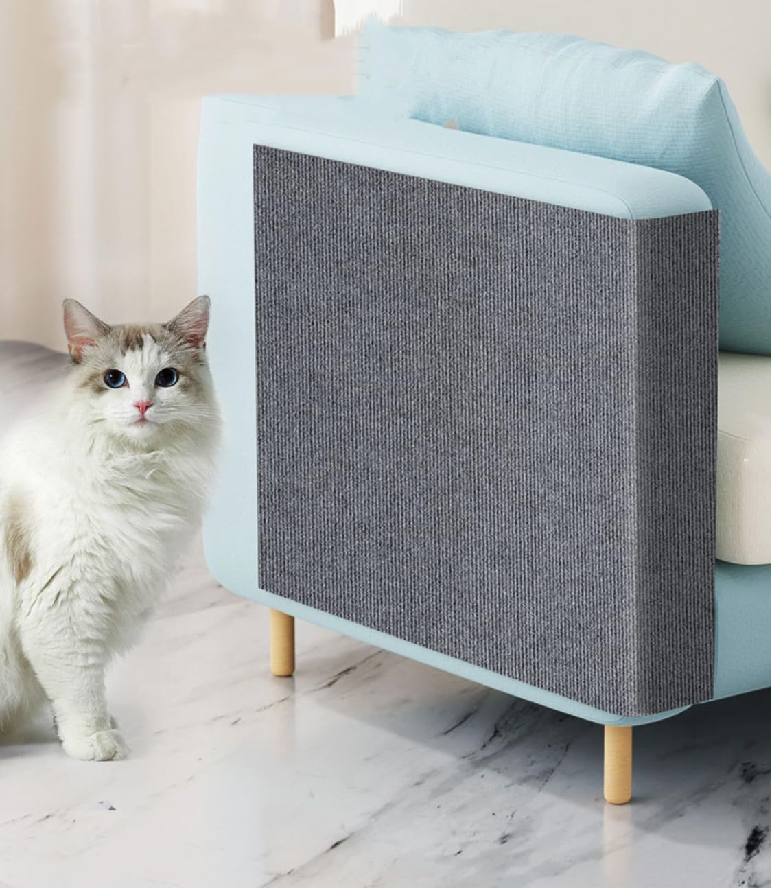 Shengocase 78.7'X15.8' Trimmable Self-Adhesive Carpet Mat Pad Replacement For Cat Tree Shelf Shelves, Cat Wall Furniture Steps, Cat Carpet Scratching Post Scratcher Couch Protector