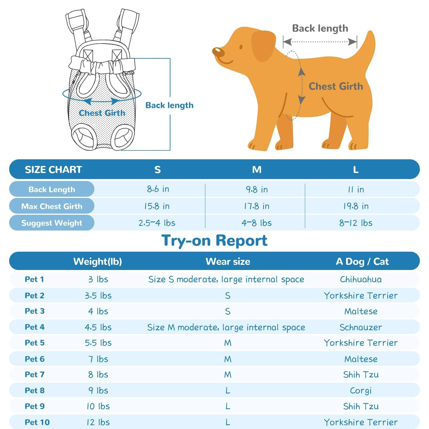 Yudodo Pet Dog Carrier Backpack Adjustable Dog Front Carrier, Legs Out Easy-Fit Dog Travel Backpack Carrier For Hiking Camping For Small Medium Dogs Cats And Rabbits (Small, Pink)