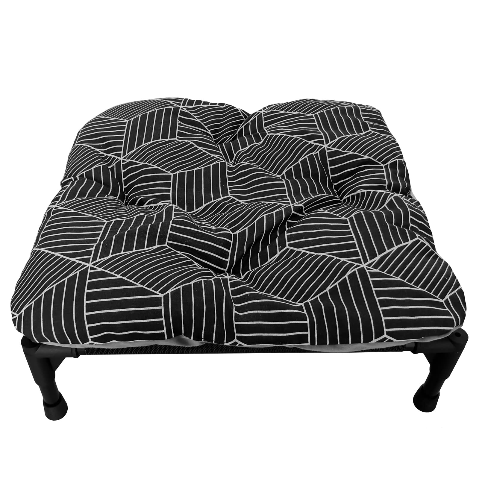 Pozico Elevated Dog Small Bed Pad, Bed Not Included (Small-18.9X18.9 Inch, Black Pad - S)