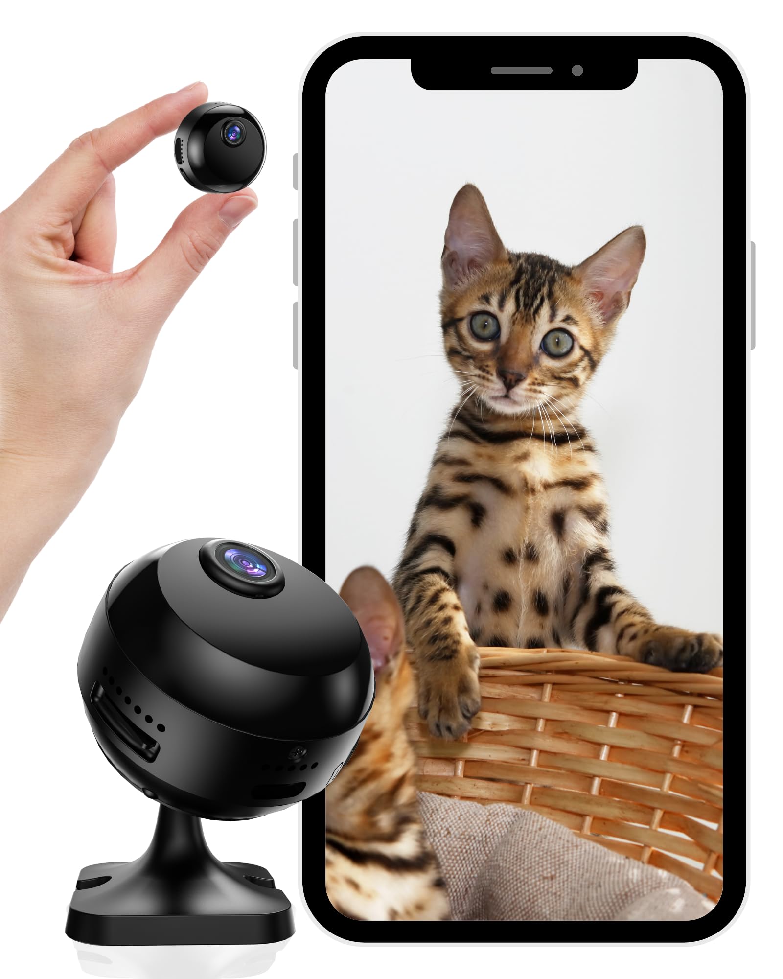 Luminicam Wireless Mini Camera 1080P Wi-Fi Hidden Camera For Indoor Security Pet Monitoring, Motion Detection Night Vision Pet C
