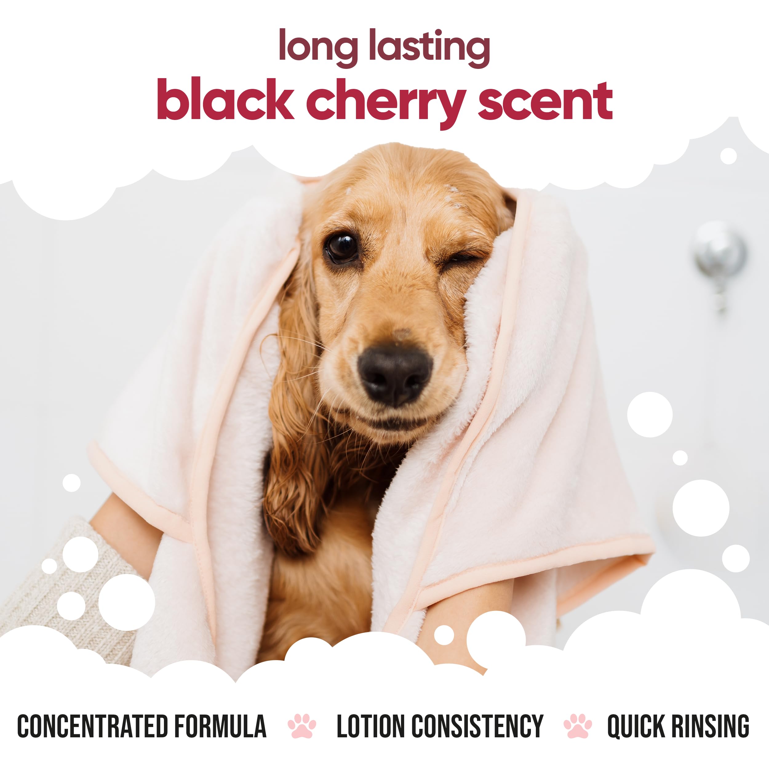 Buddycare Black Cherry Dog Conditioner (16.90oz) Made with Aloe Vera, Argan Oil & Pro Vitamin B5 | Detangle Matted Coats & Relie