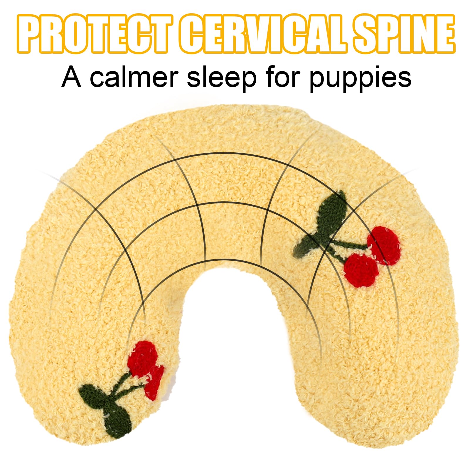 Baborui Large Dog Calming Pillow For Dogs, U Shaped Dog Neck Pillow For Joint Relief Sleeping Improve, Machine Washable Pet Pill