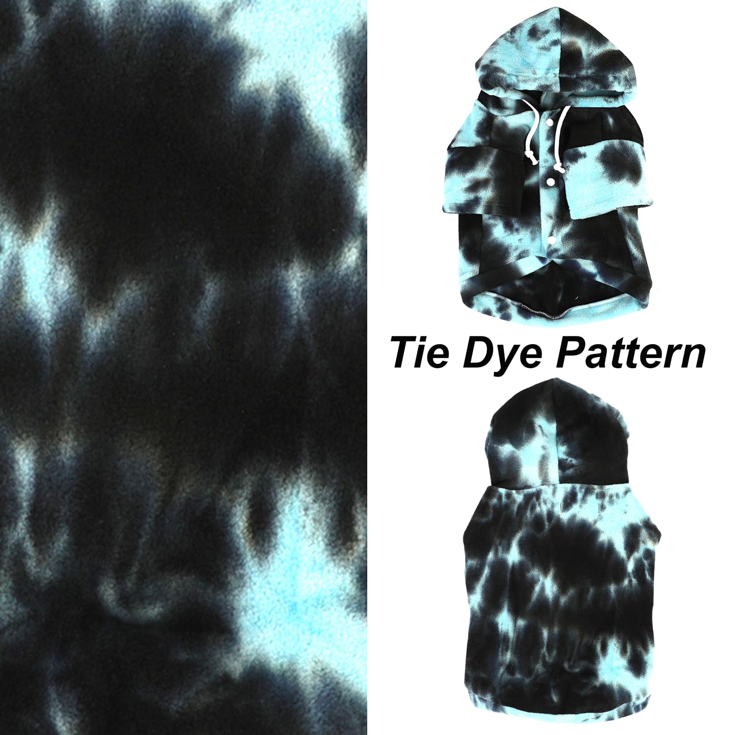 Mklhgty Tie Dye Dog Hoodie, Winter Coat For Small Dogs - Ultra-Soft Adjustable Warm Hood, Breathable Comfort Fabric For Daily Us