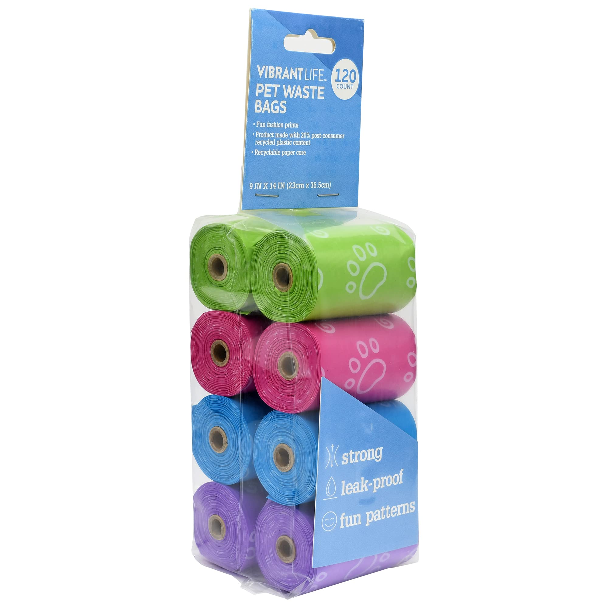 Vibrant Life 120 Pet Waste Bags | 4-Colors | Fresh Scented | Durable Leak-Proof