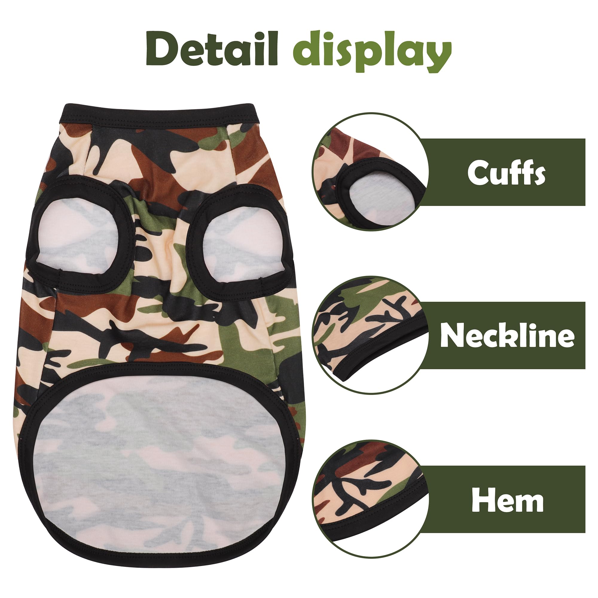 Paiaite: Stylish Sleeveless Camouflage Dog Vest for Small, Medium, and Large Breeds, Made of Polyester for Comfort, Breathabilit