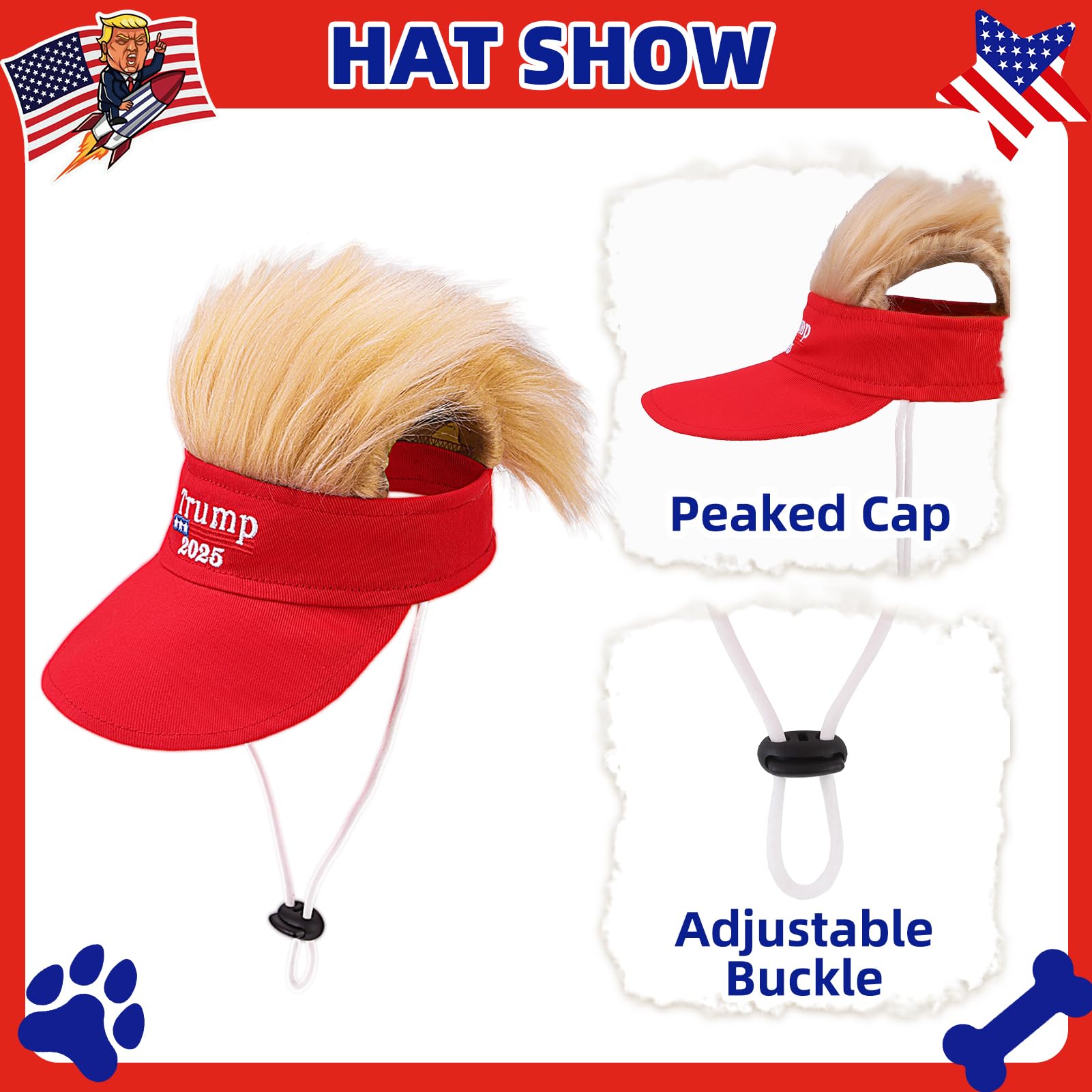 Pupteck Funny Dog Bandana Outfit Scarf With Cute Doggy Peaked Cap, Costume Decorations Supplies For Small Medium Large Dogs Boy