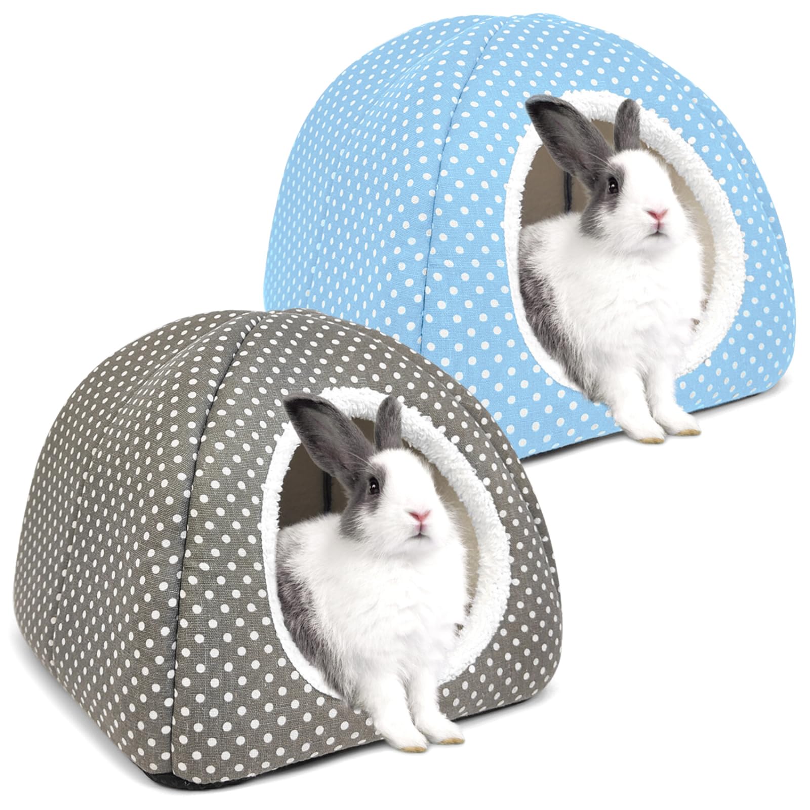 Tierecare 2 Pack Rabbit Hideout Large Bunny Bed Washable Rabbit House And Hideout Fleece Guinea Pig Hiding Hut For Indoor Bunnie
