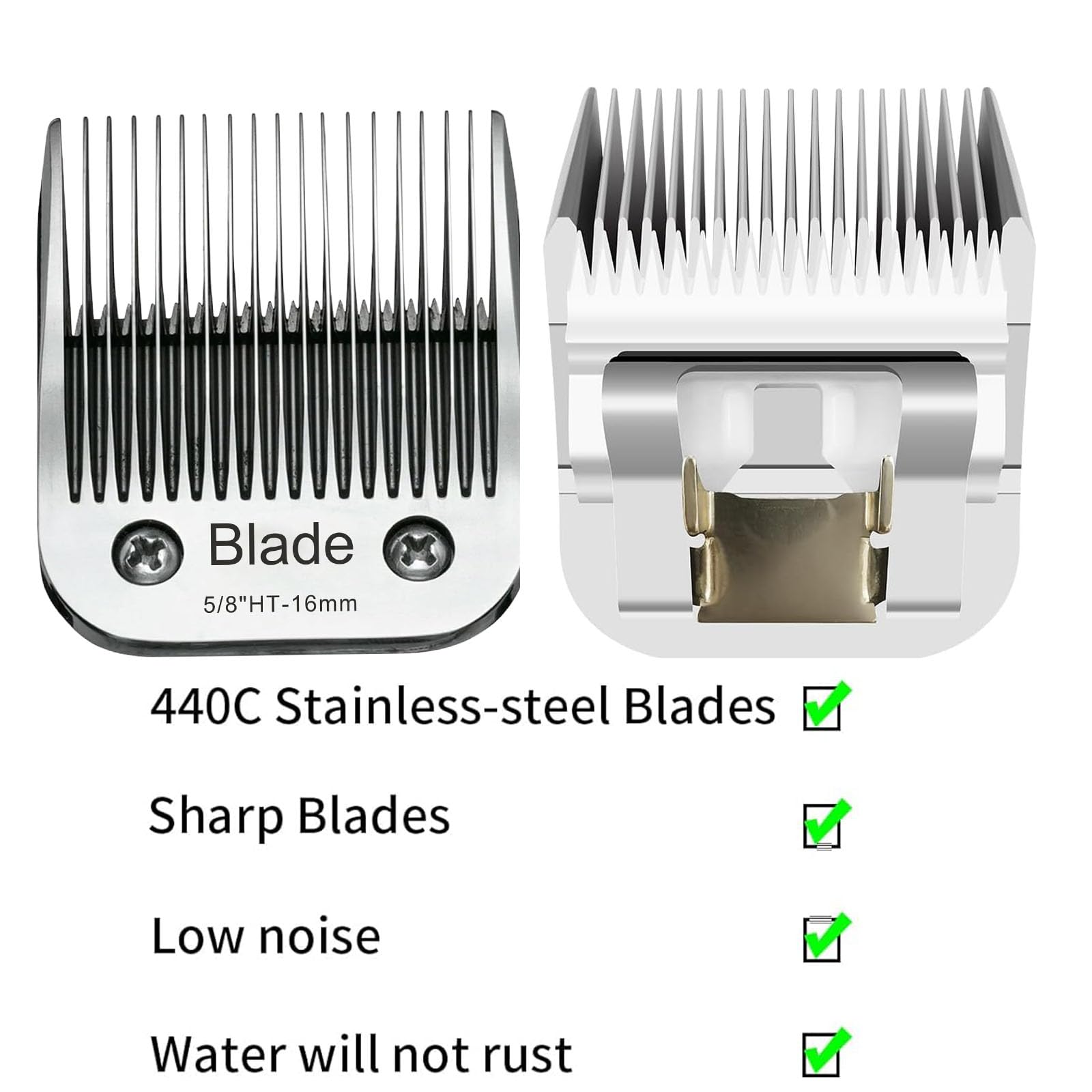 2Pcs 5/8'' Ht Dog Grooming Replacement Blades Compatible With Andis Dog Clippers,Dog Clipper Blades Compatible With Wahl Km-10 S