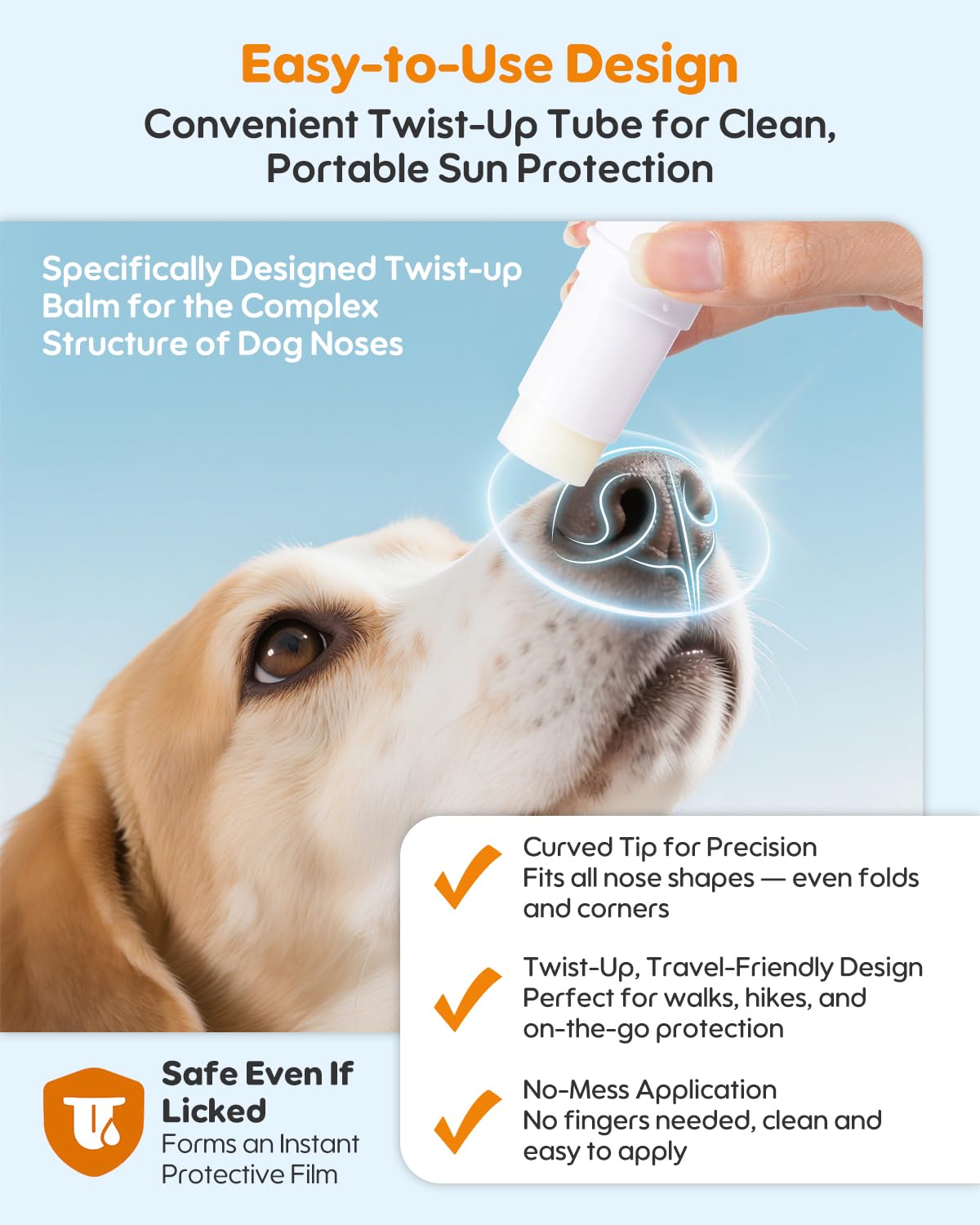 Dog Nose Sunscreen Balm SPF 25 - Natural, Lick-Safe Sun Protection with Shea Butter & Sea Buckthorn - Moisturizes & Shields Sens