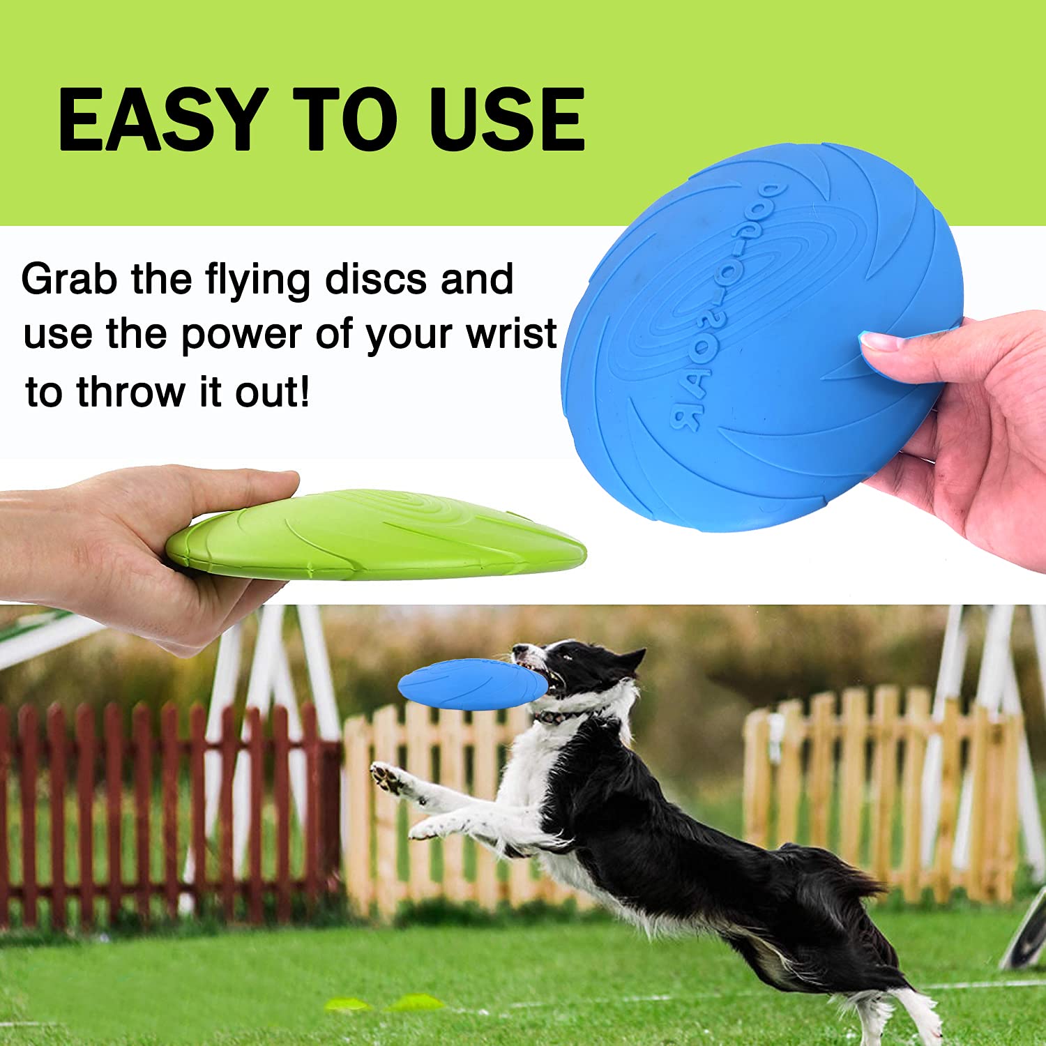 Xigou Flying Disc, 2 Pack Flyer Toy For Small Large Dogs - Soft Rubber Interactive Disc, Floats In Water & Safe On Teeth, 7.2 In