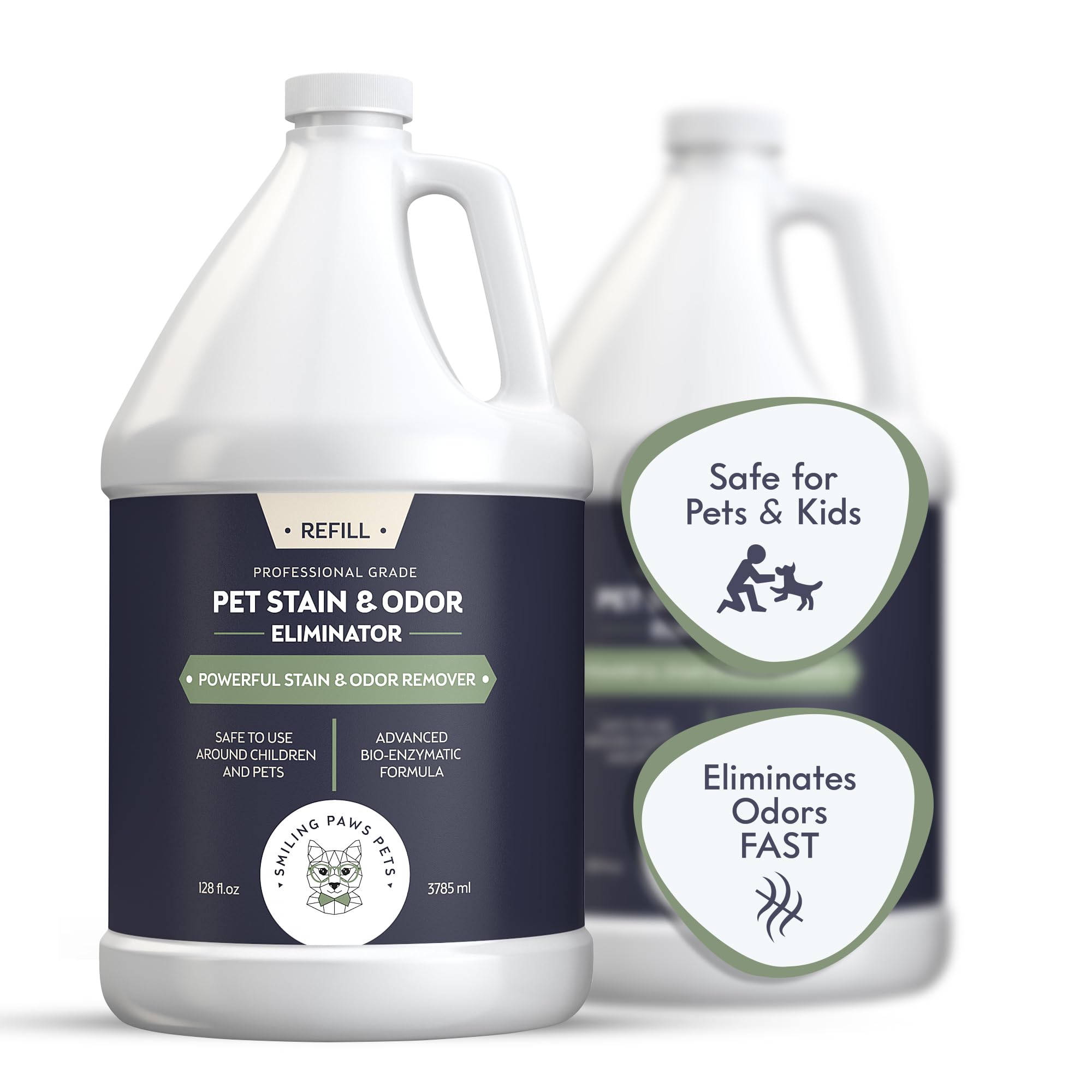 Smiling Paws Pets Cat Urine Odor Remover, Professional Dog Urine Cleaner Solution, Pet Odor & Scent Eliminator - Remove Dog & Ca