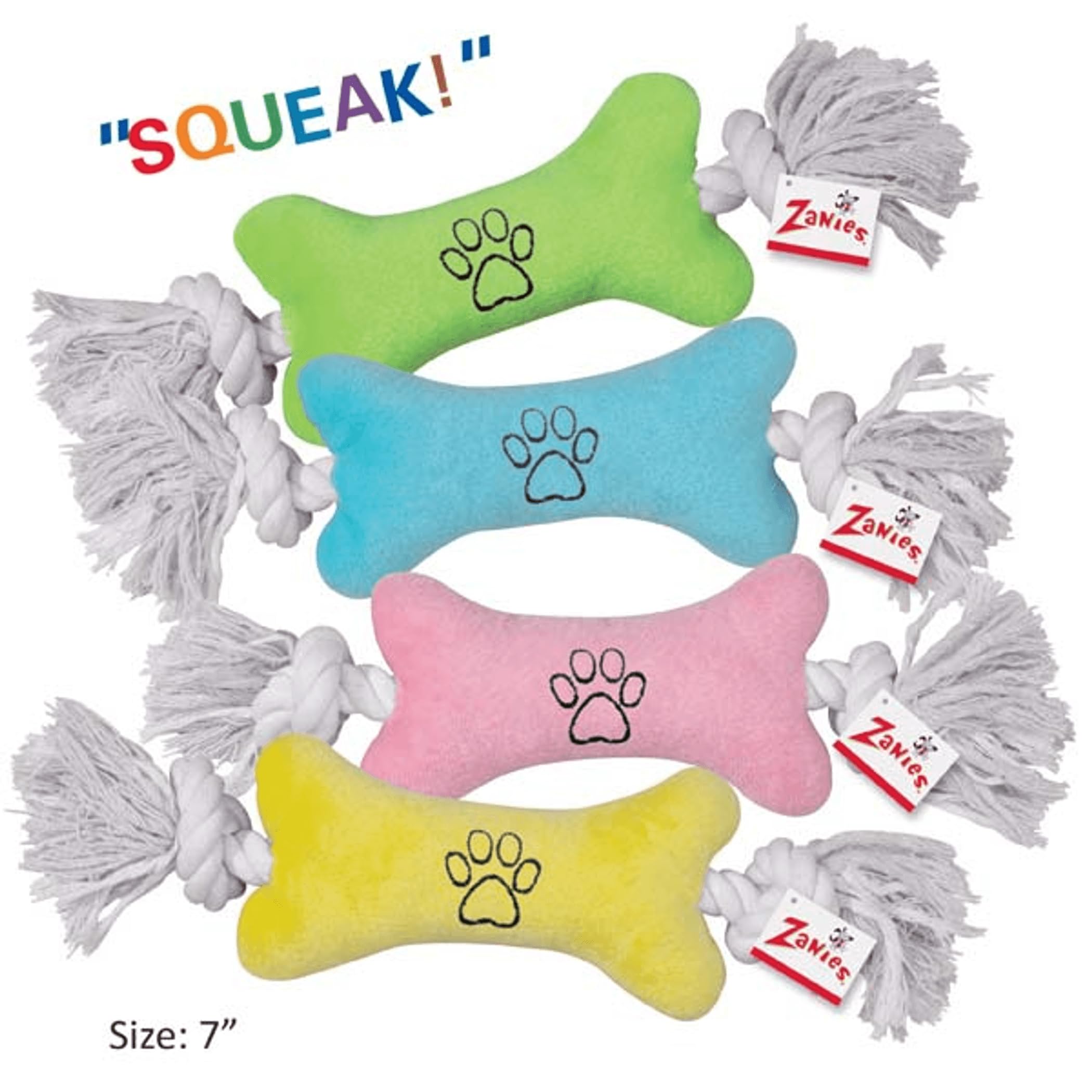 Zanies Tiny Tugger Dog Toys, Pink, 7'