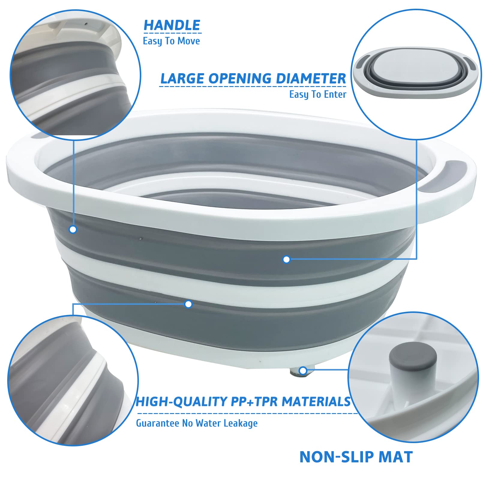 Fhiny Open Cat Litter Box, Small Litter Box for Kittens Low Entry Kitty Potty Pan Foldable Travel Toilet Waterproof for Indoor S