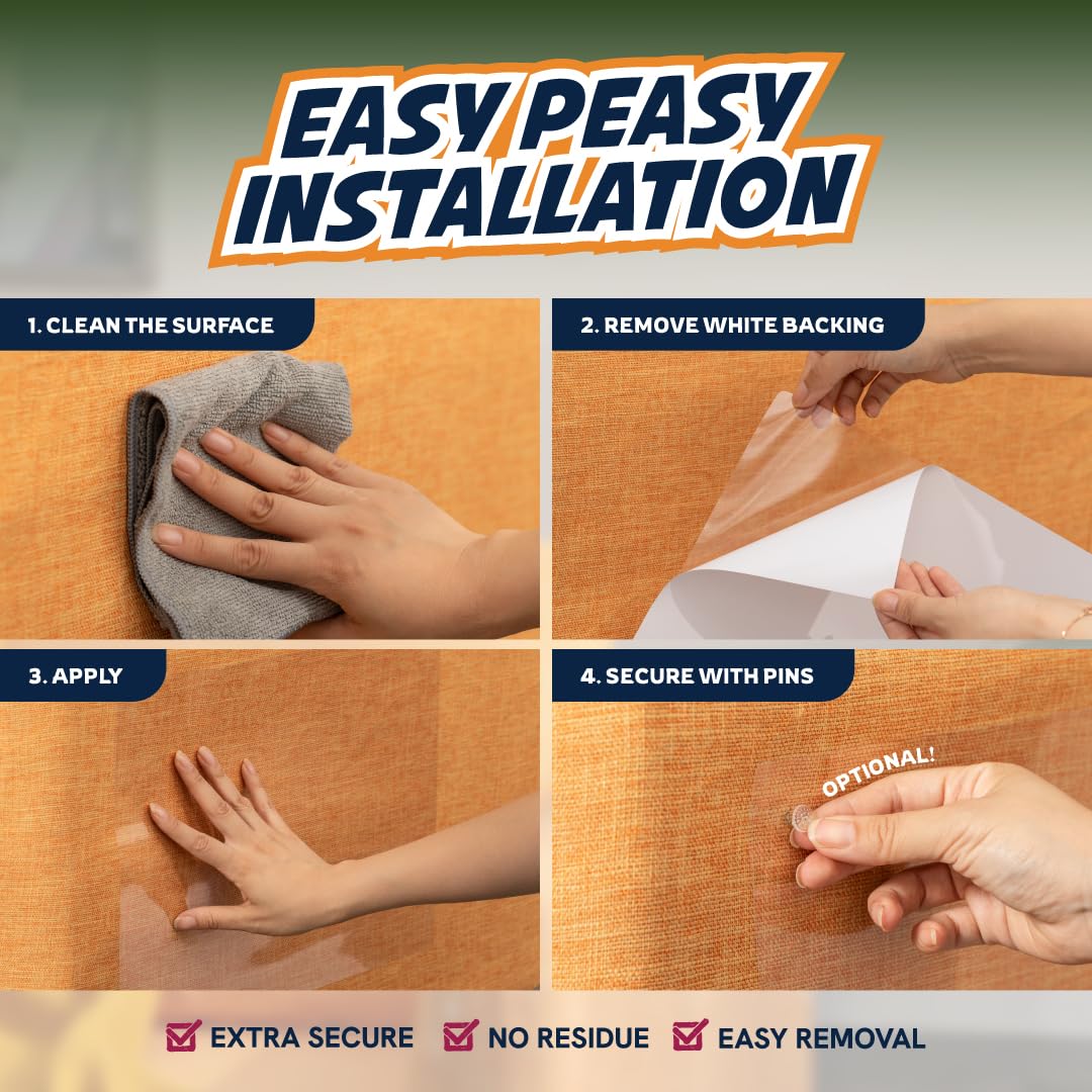 Panther Armor 12-Pack Furniture Protectors From Cats Scratch - Anti Cat Couch Guards - Sofa Corner Scratching Training Tape Deterrent