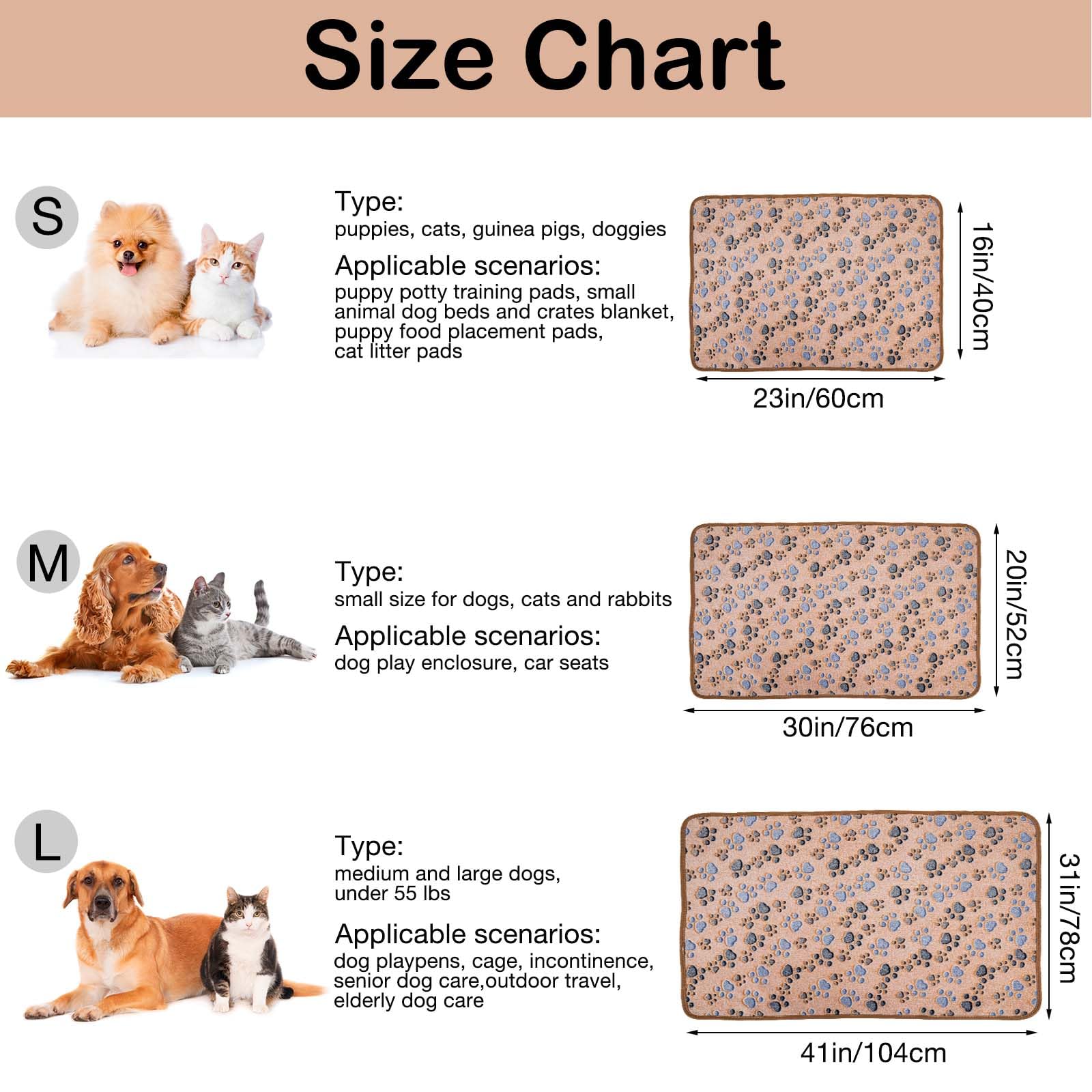 Dono 1 Pack 2 Dog Blankets, Soft Fluffy Fleece Pet Blanket Warm Sleep Mat Paw Print Design Puppy Kitten Throw Blankets Doggy Bla