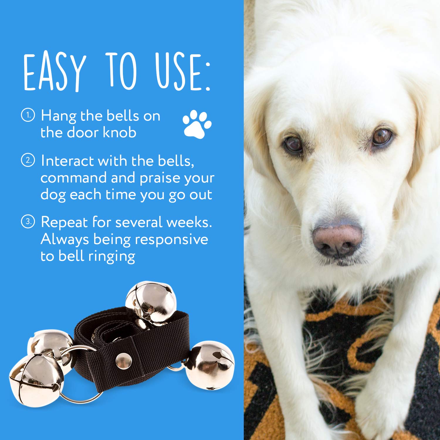Impresa Dog Bells For Door Potty Training - Doggie Doorbell For Housetraining Your Doggy Or Housebreaking Your Puppy (Dog Training Bells/Potty Training Dog Bell)