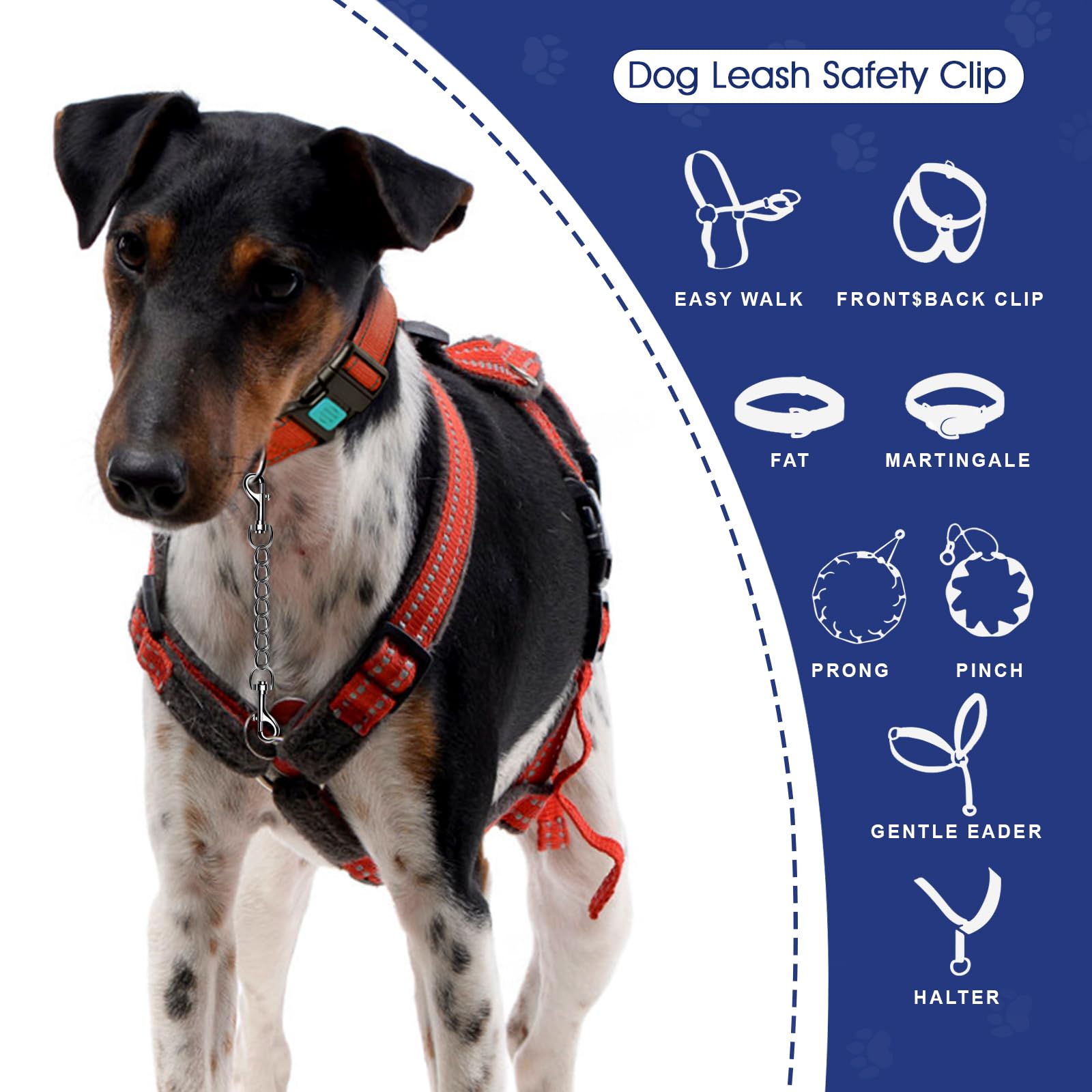 Humlanj Metal Dog Collar Prong Collar Clip And Safety Clip Backup Clasp For Dog Collar And Harness - 10 Inches