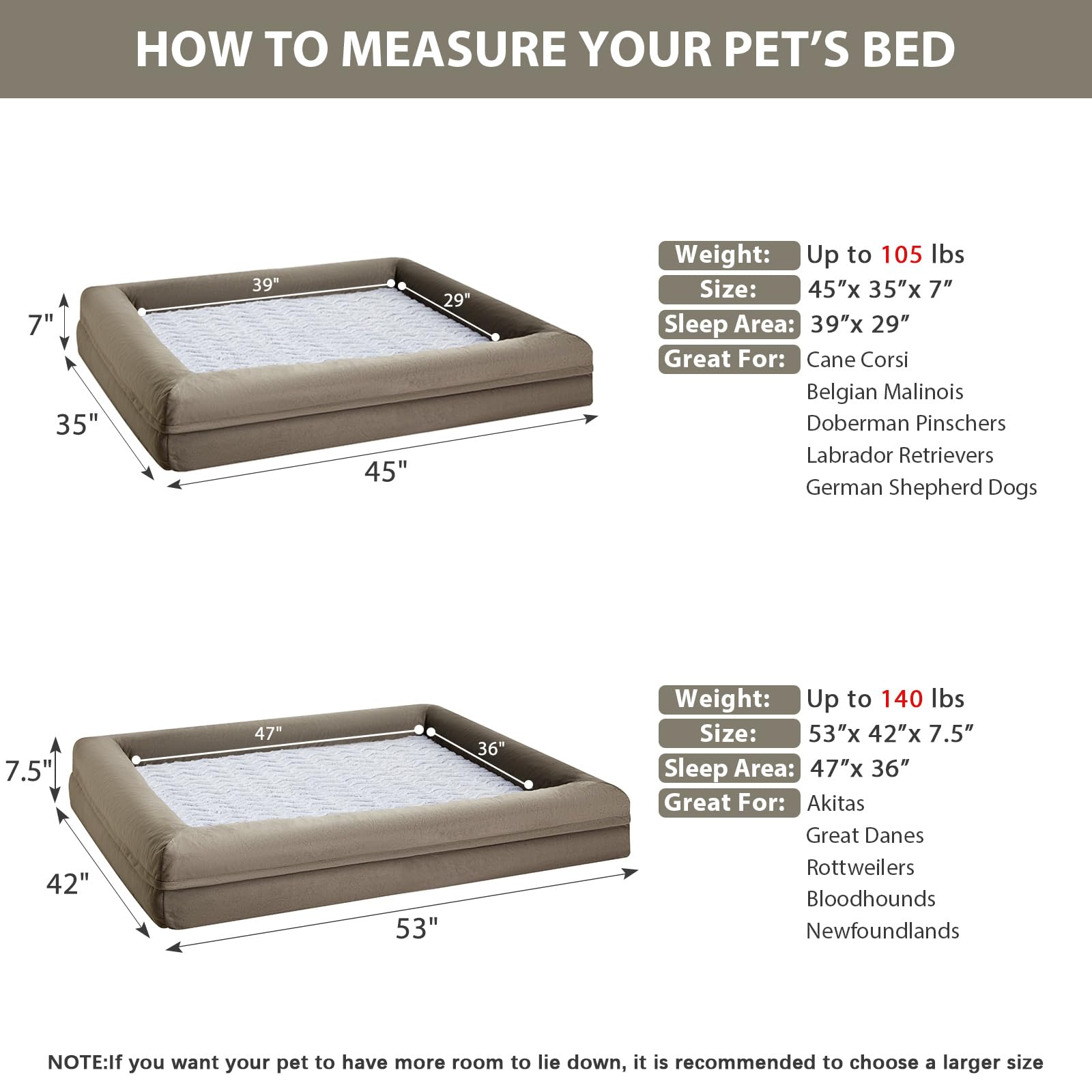 Wnpethome Washable Dog Bed, Extra Large Xl Dog Couch With Removable & Waterproof Cover, Orthopedic Sofa Bed For Larger Dogs