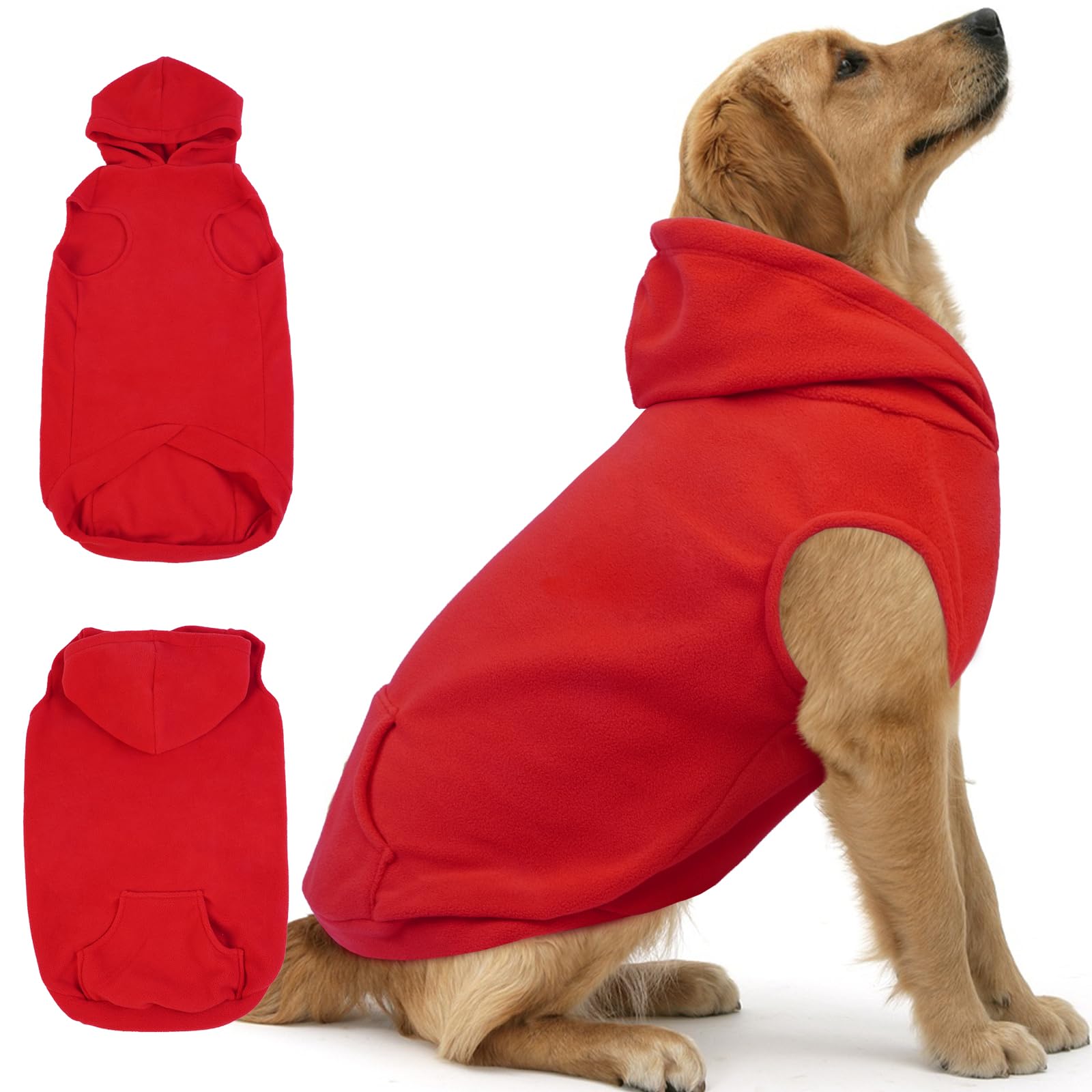 Iecoii Dog Sweatshirt For Large Dog,Hooded Fleece Dog Vest With Leash Hole,Xxxl Dog Sweater Large Dog Winter Clothes,Large Breed