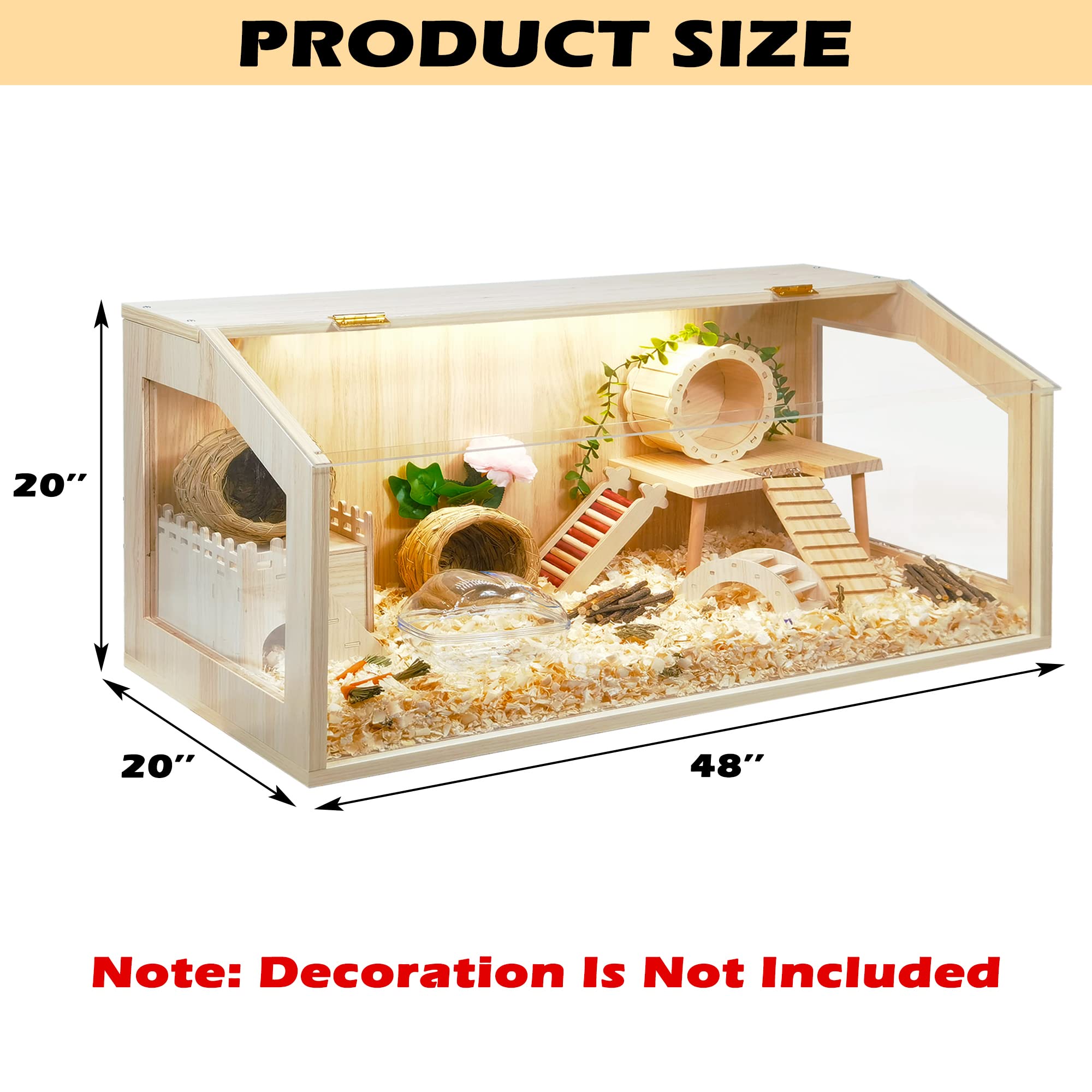 Prolee Hamster Cage Chew Proof, Guinea Pig Cages, Mice and Rat Habitat Openable Top, Hamster Habitat Solid Built