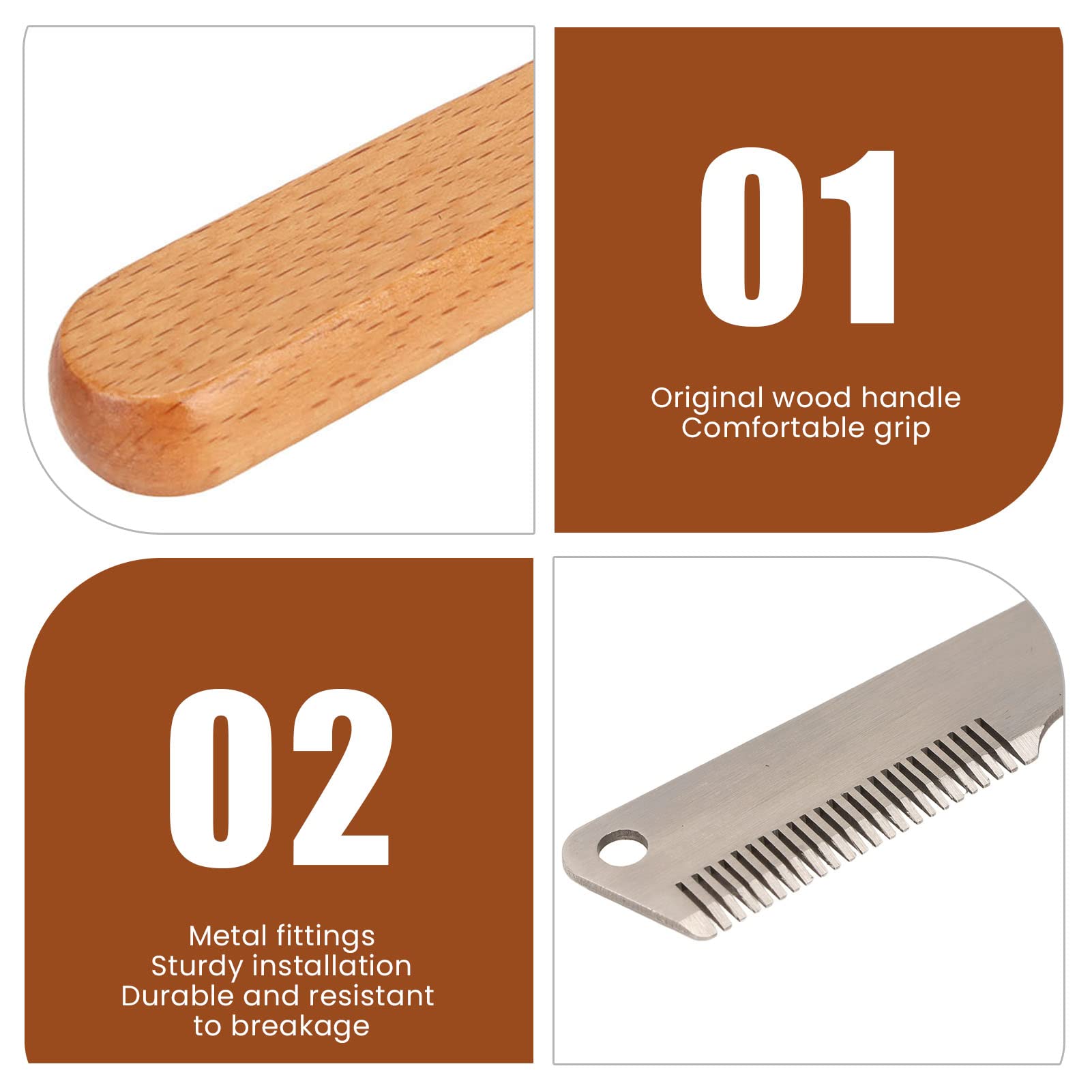 Pet Grooming Tool: Multifunction Remove Floating Hair Comb With Wood Handle For Cats And Dogs