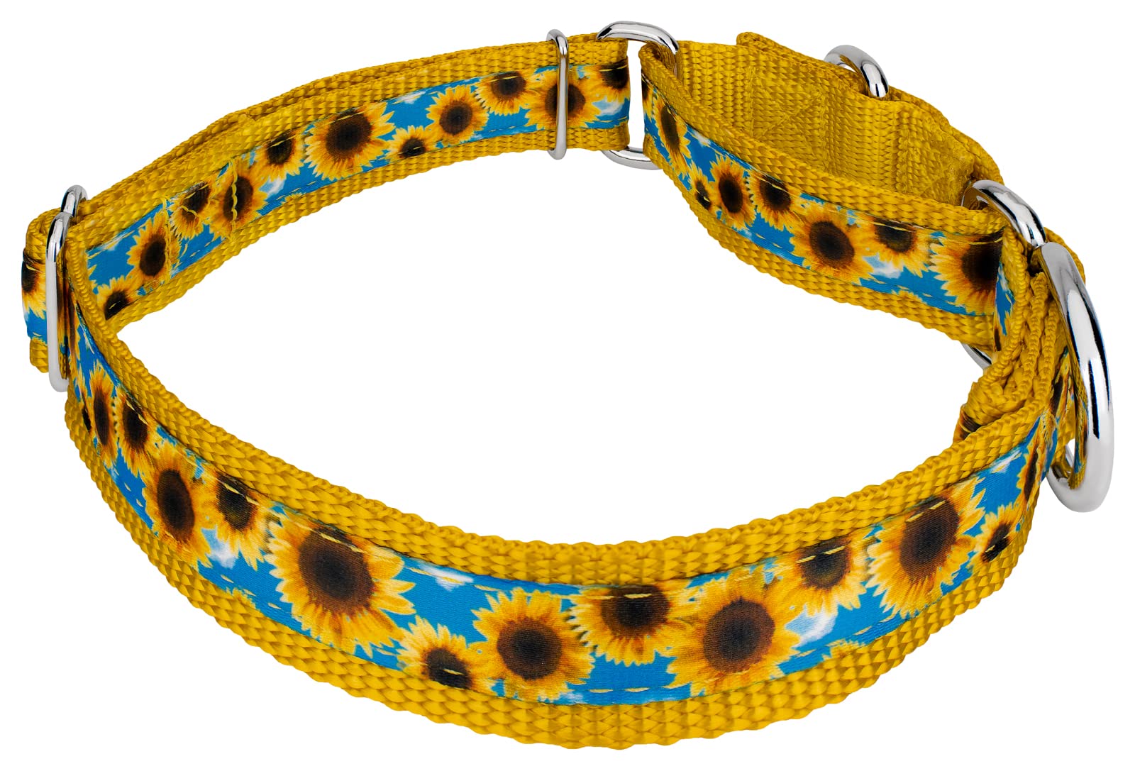 Country Brook Petz - Sunflowers Signature Martingale Dog Collar - Each Collar You Buy, A Collar Is Donated To A Shelter (1 Inch,