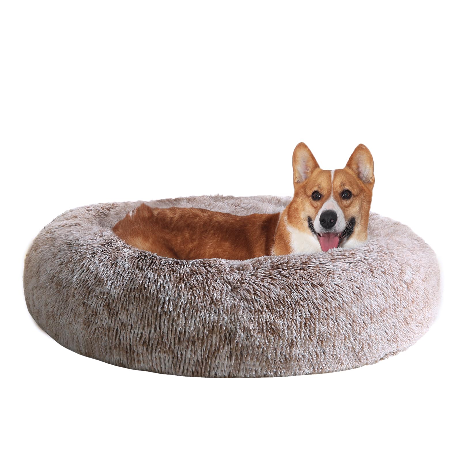 Jollyvogue Dog Beds, Calming Small Dog Bed, Anti-Anxiety Dog Bed For Small Dogs, Fluffy Donut Dog Bed, Cozy Dog Cat Cushion Bed 