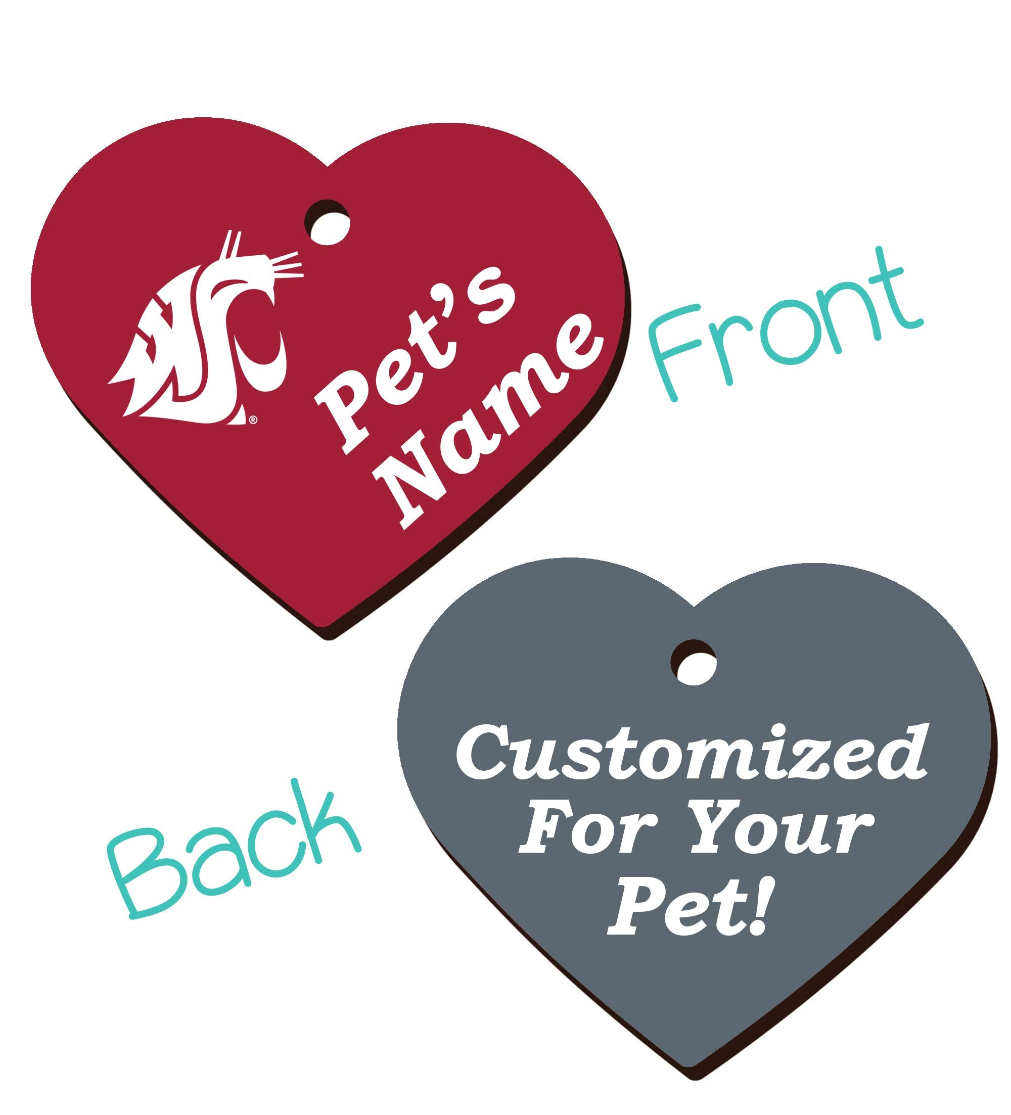 Ncaa Officially Licensed 2-Sided Pet Id Tag For Dogs & Cats Personalized For Your Pet (Washington State)