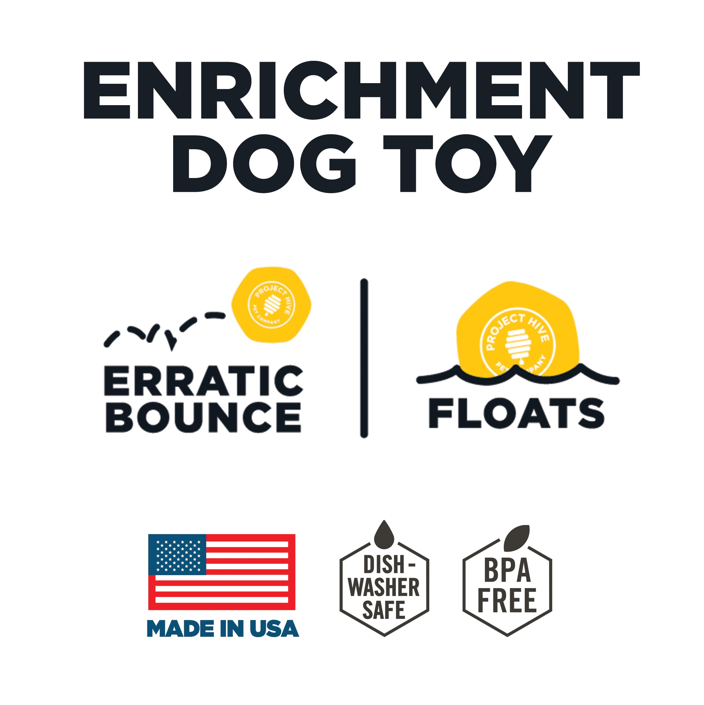 Project Hive Pet Company - Hive Ball - Dog Balls - Toy For Large And Medium Breeds - Great For Fetch - Floats In Water - Durable