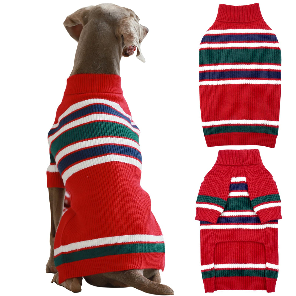 Iecoii Xxl Dog Sweaters - Turtleneck Pullover For Extra Large Dogs, Holiday Christmas Dog Sweatshirt For Pitbull, Border Collie,