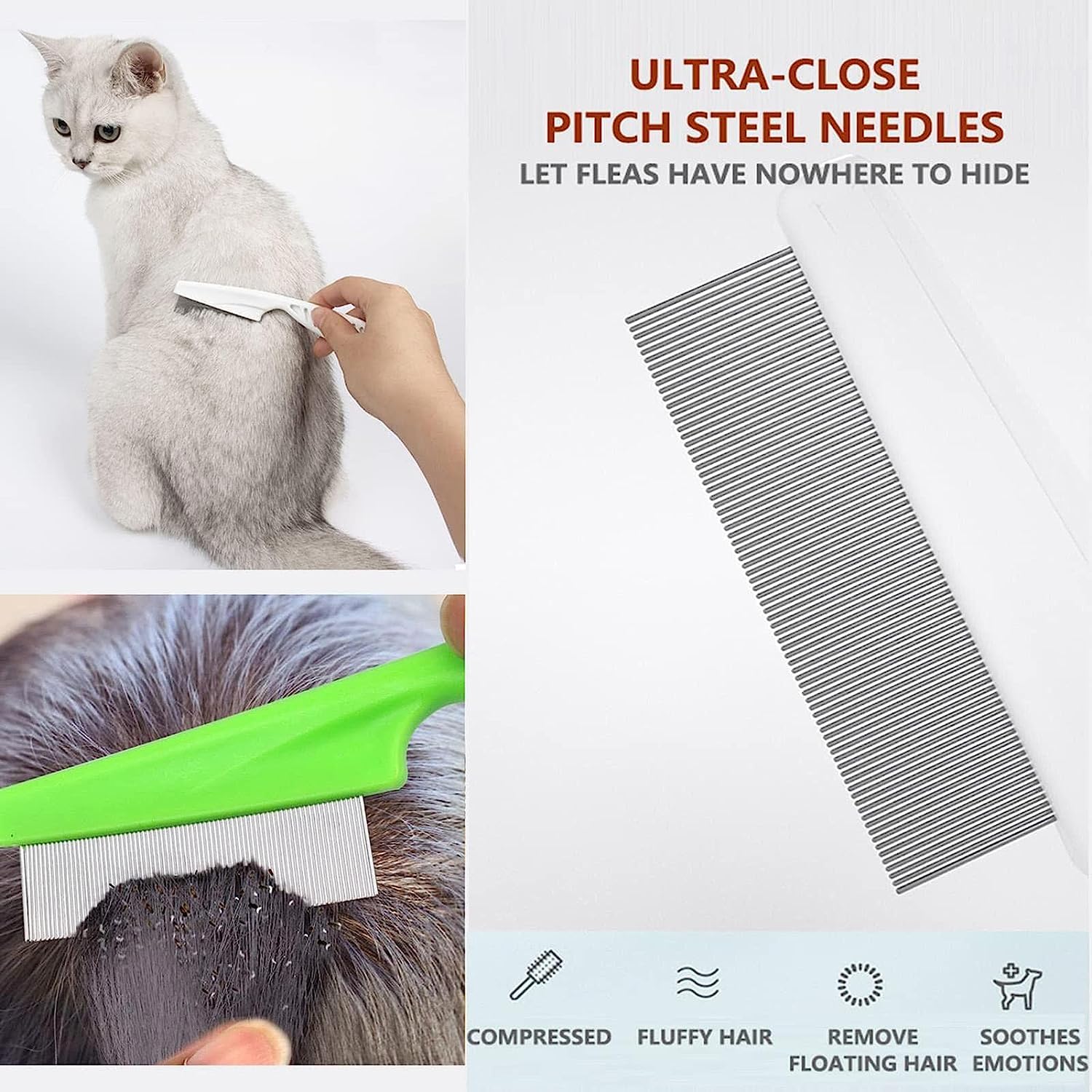 Magic Pet Comb Flea Comb For Dogs And Cats Multifunctional Pet Hair Comb Flea And Tear Stain Removal Magic Flea Brush And Tear S