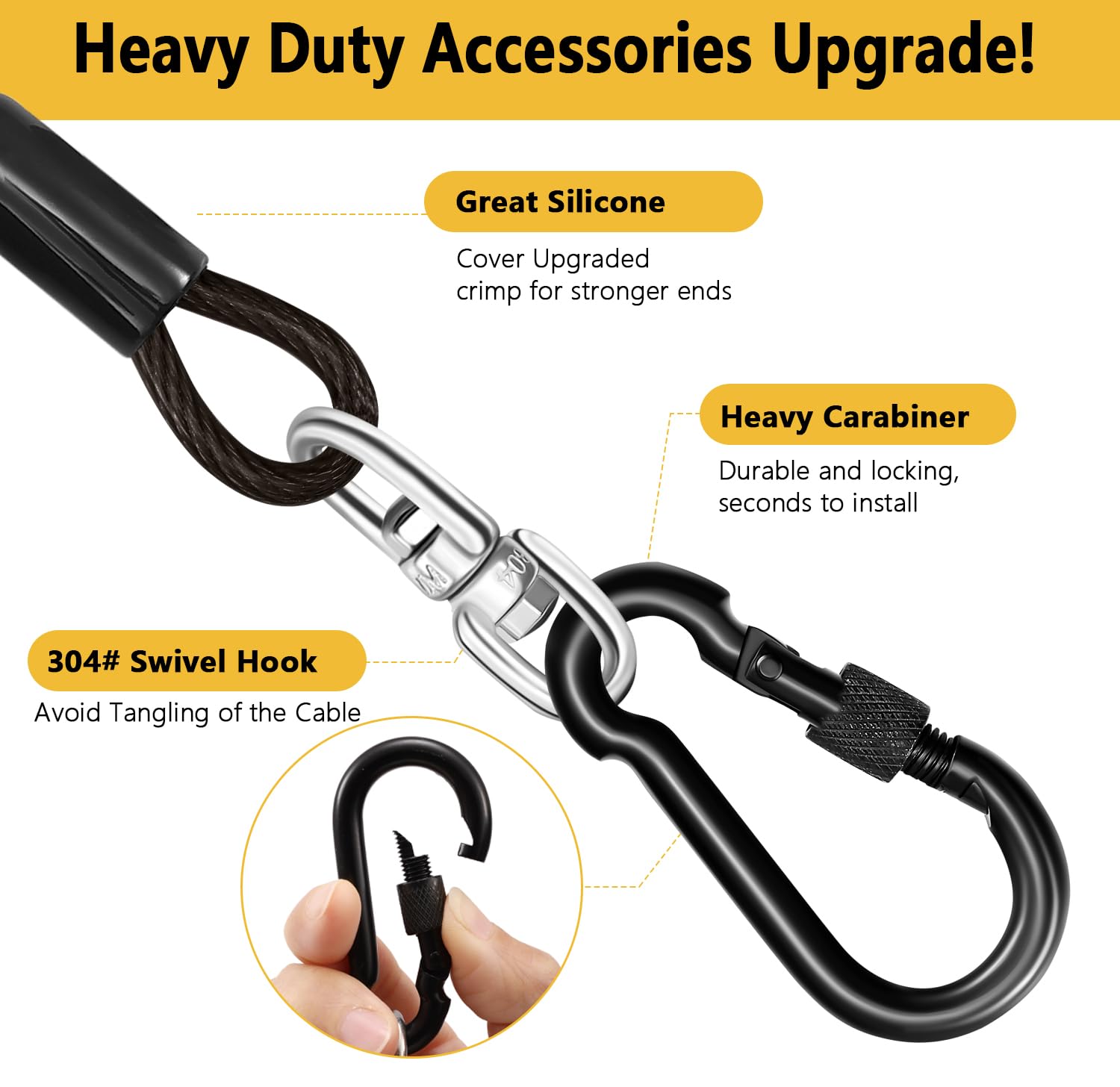 Heavy Duty Dog Tie Out Cable For Outside,10Ft Dog Runner Cable With Swivel Hook Up To 300Lbs,Small-Large Dogs Leash&Chains For Y