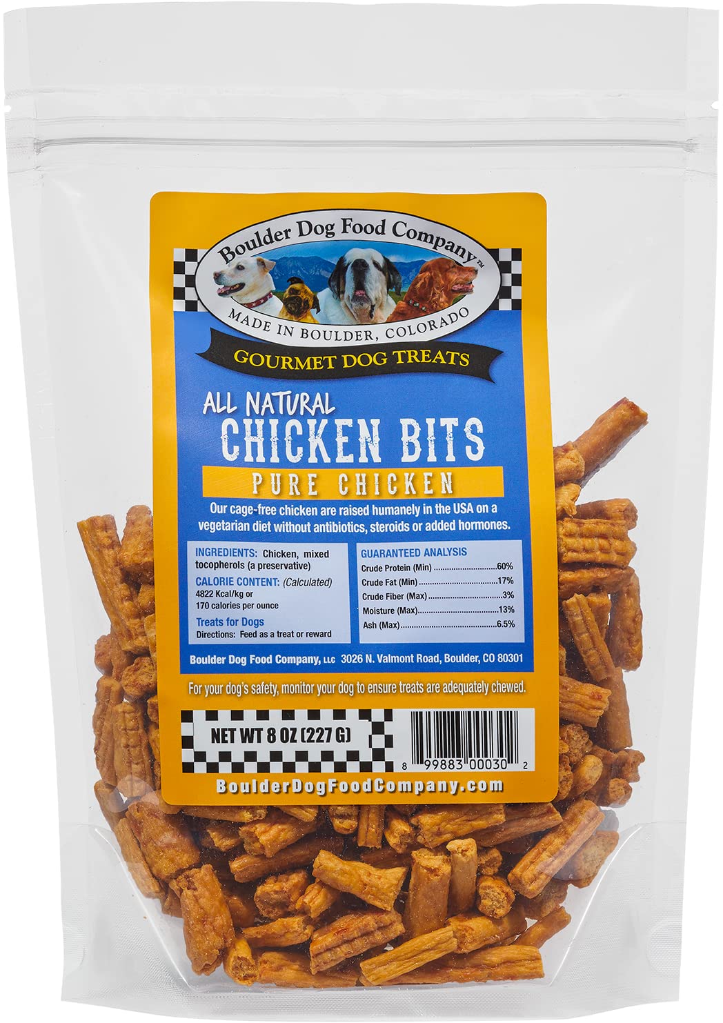 Boulder Dog Food Company All Natural Bits Dog Treats, 8 Ounces (Chicken Bits)