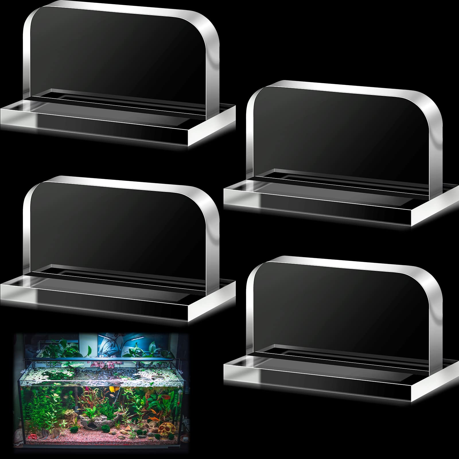 Qunclay 4 Pcs Aquarium Lid Handles Acrylic Clear Fish Tank Cover Handles Adhesive Tank Lid Replacement Handle For Aquarium Fish 