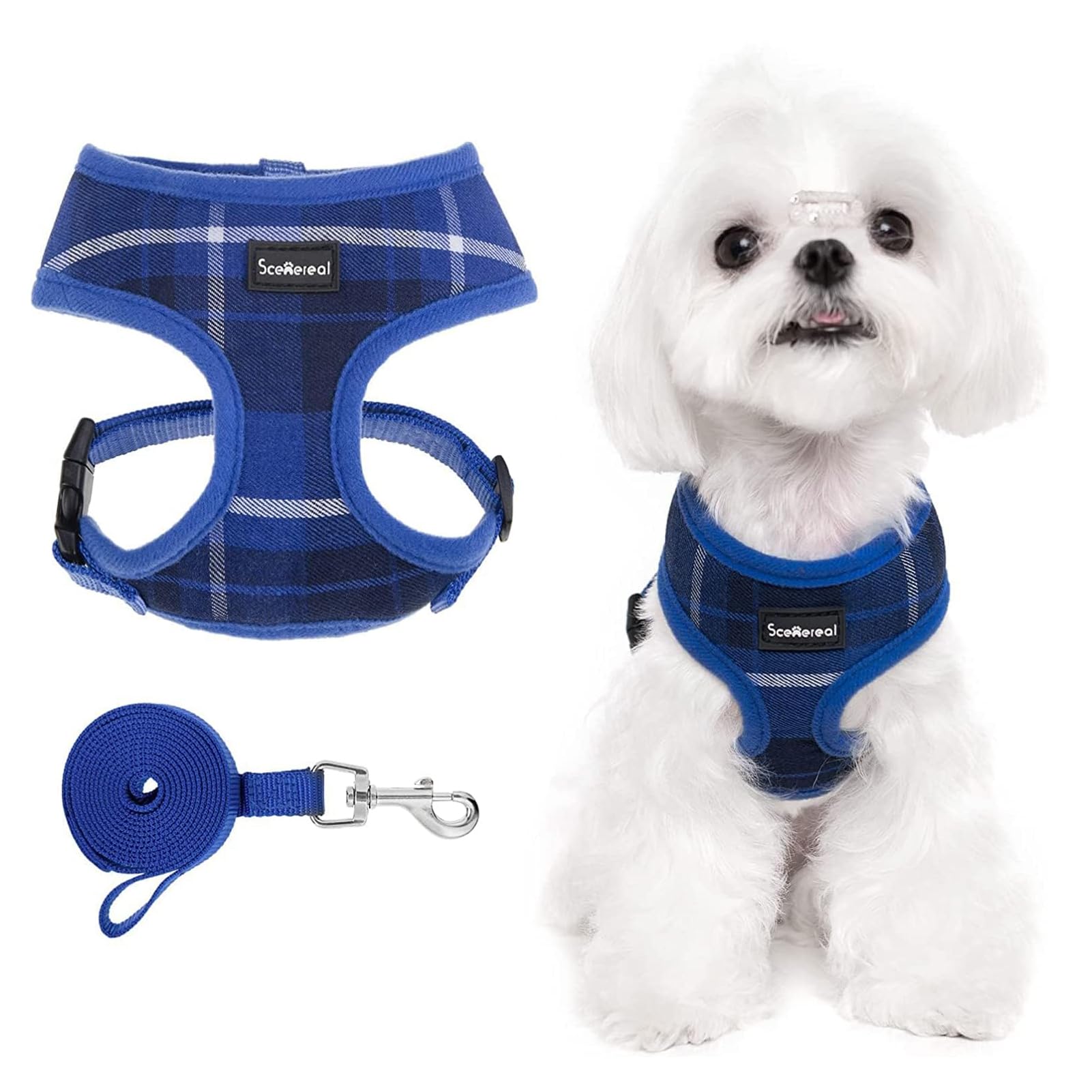 Scenereal Puppy Harness And Leash Set - Soft Mesh No Pull Vest Small Dog Padded Harness For Puppies & Cats