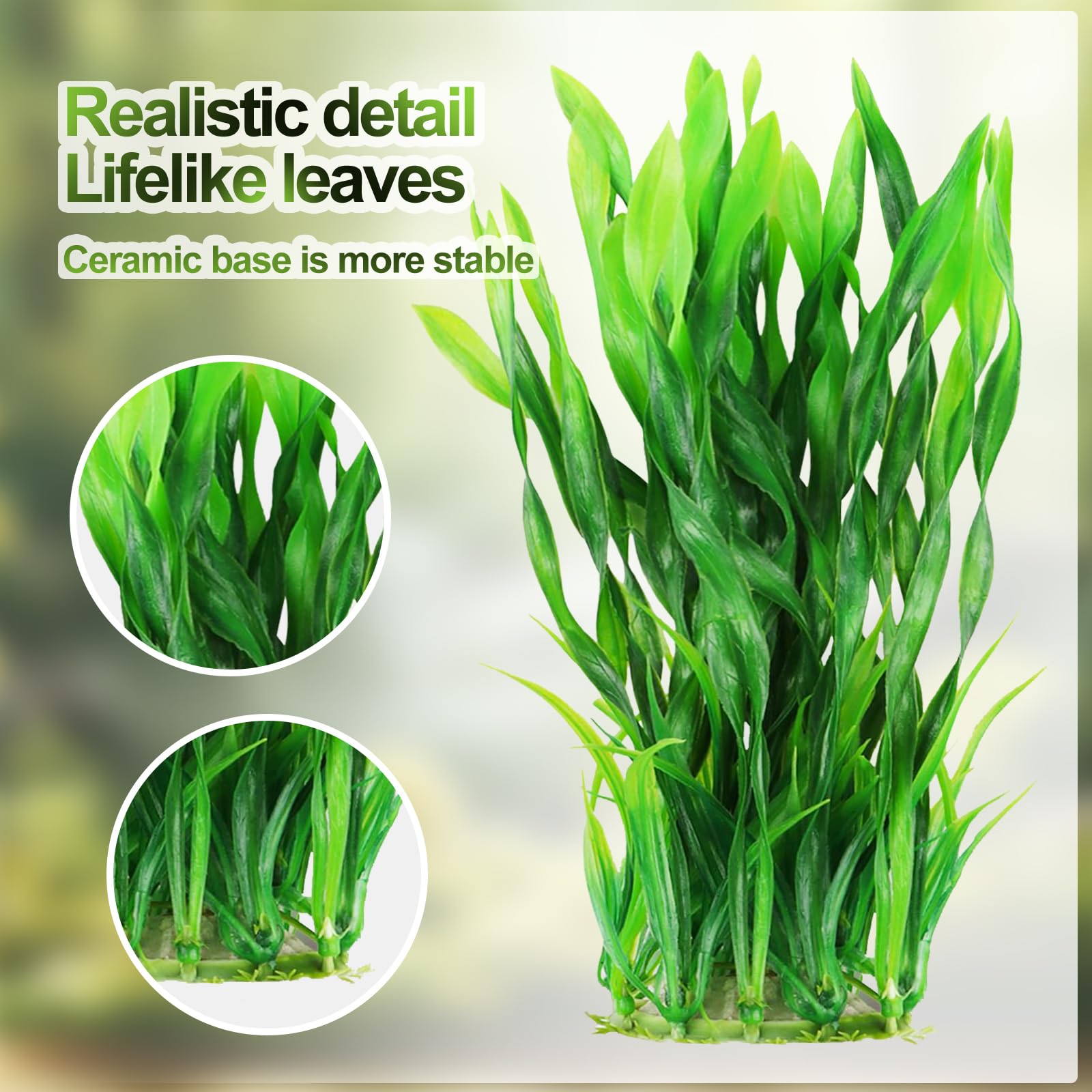 CousDUoBe Fish Tank Decorations Plants, 25pcs Plastic Plants Decorations Fish Tank Accessories Aquarium Decor Plastic Plants