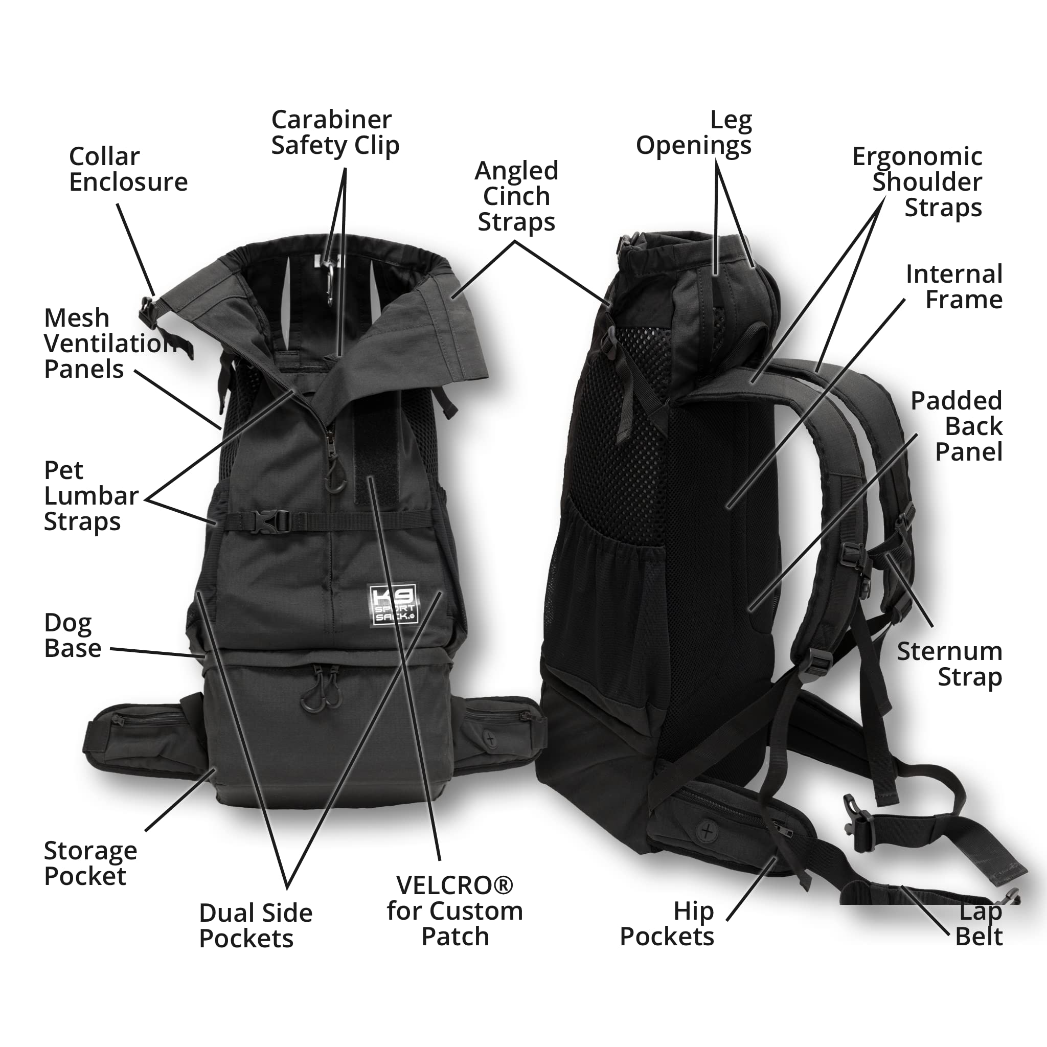 K9 Sport Sack Knavigate | Dog Carrier Dog Backpack for Most Dog Sizes | Front Facing Adjustable Dog Backpack Carrier | Veterinar