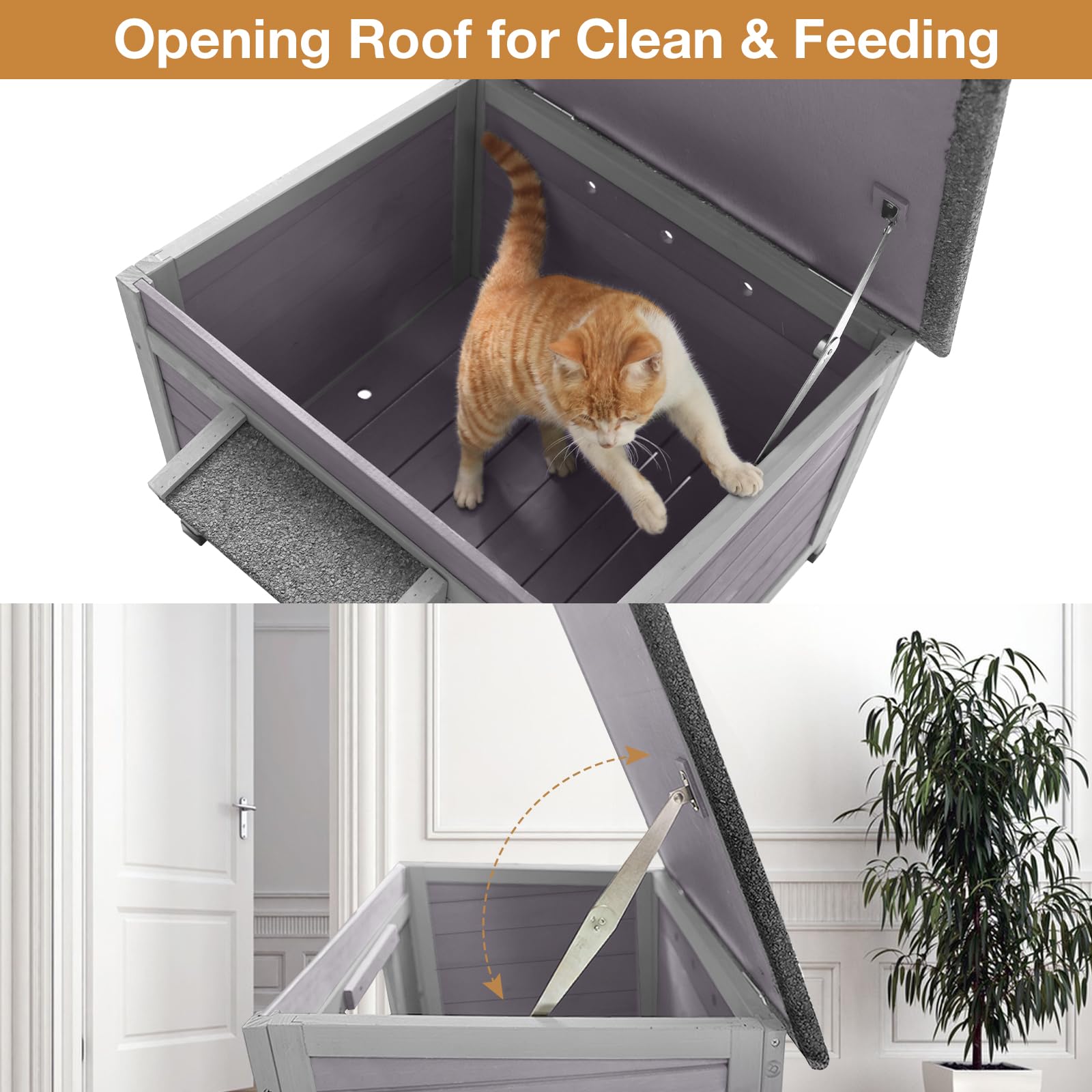 Outdoor Cat House Feral Cat Enclosure, Small Pet House Bunny Cage Outside, Rainproof Cat House