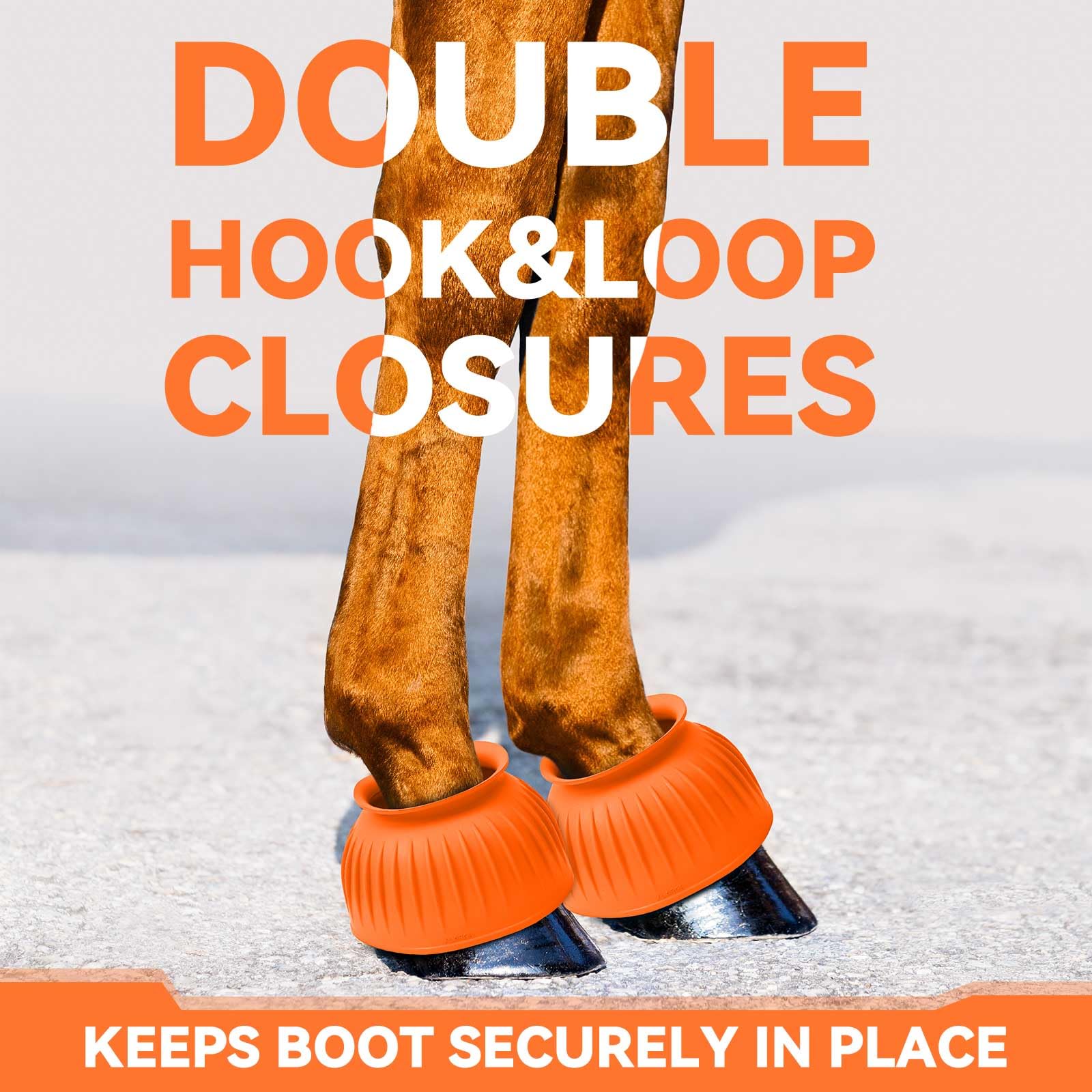 Abbylike 1 Pair Horse Bell Boots Protect Against Hoof Impact Trauma Rubber Bell Boot for Cute Horse Care Turnout No Rub Design Q