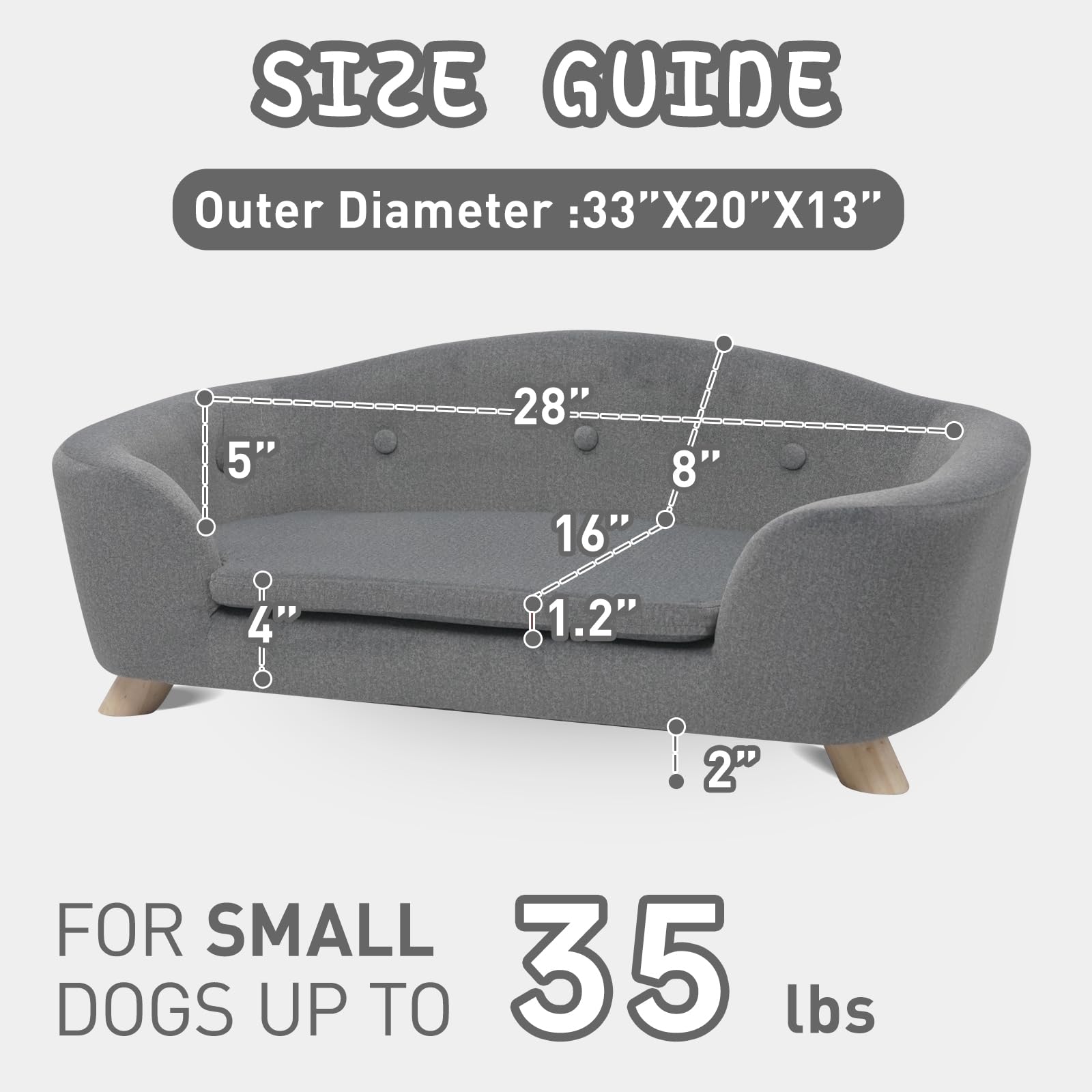 Shavi Large Cat Sofa, 35'' Wide Dog Couch For Large And Medium Cats Dogs, Low Back Pet Sofa With Washable Cushion, Luxury Velvet