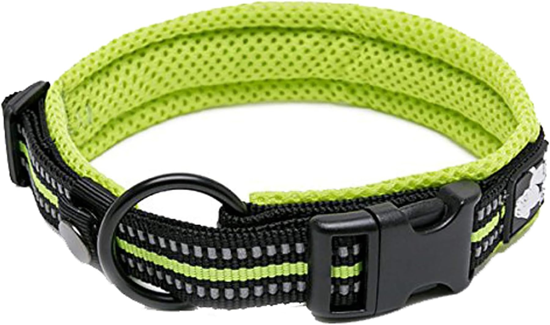 Truelove Dog Collar Reflective Premium Duraflex Buckle,High Grade Nylon Webbing No Choke Basic Collars Tlc5011(Neon Yellow,Xl)