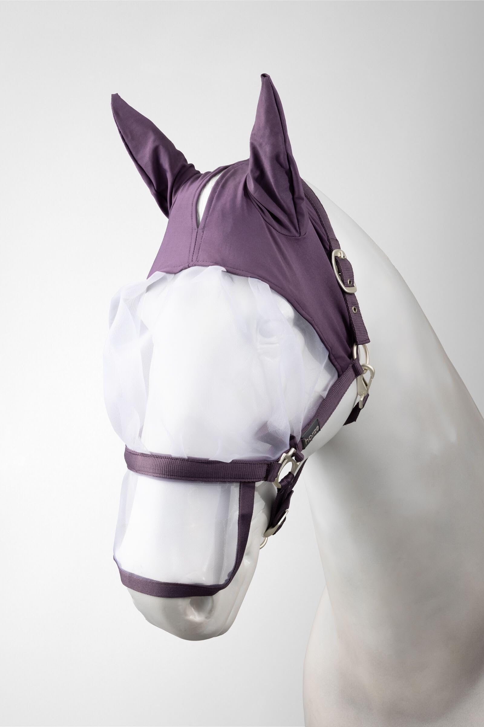 HORZE Paso Fino 2 in 1 Halter and Fly Mask - Black Plum - Horse