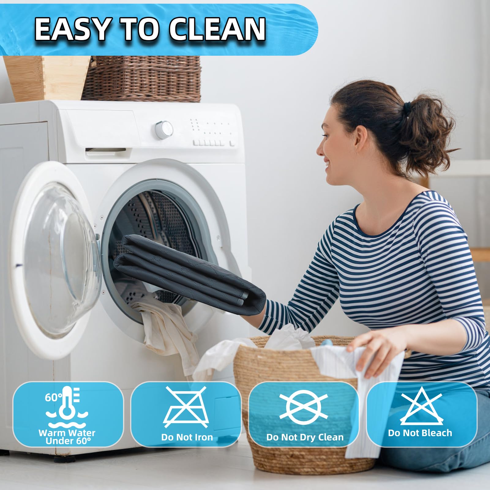 2 Pack Washable Guinea Pig Cage Liners, 24'' X 47'' Waterproof Reusable Guinea Pig Pee Pads Non Slip Super Absorbent Bedding Tra