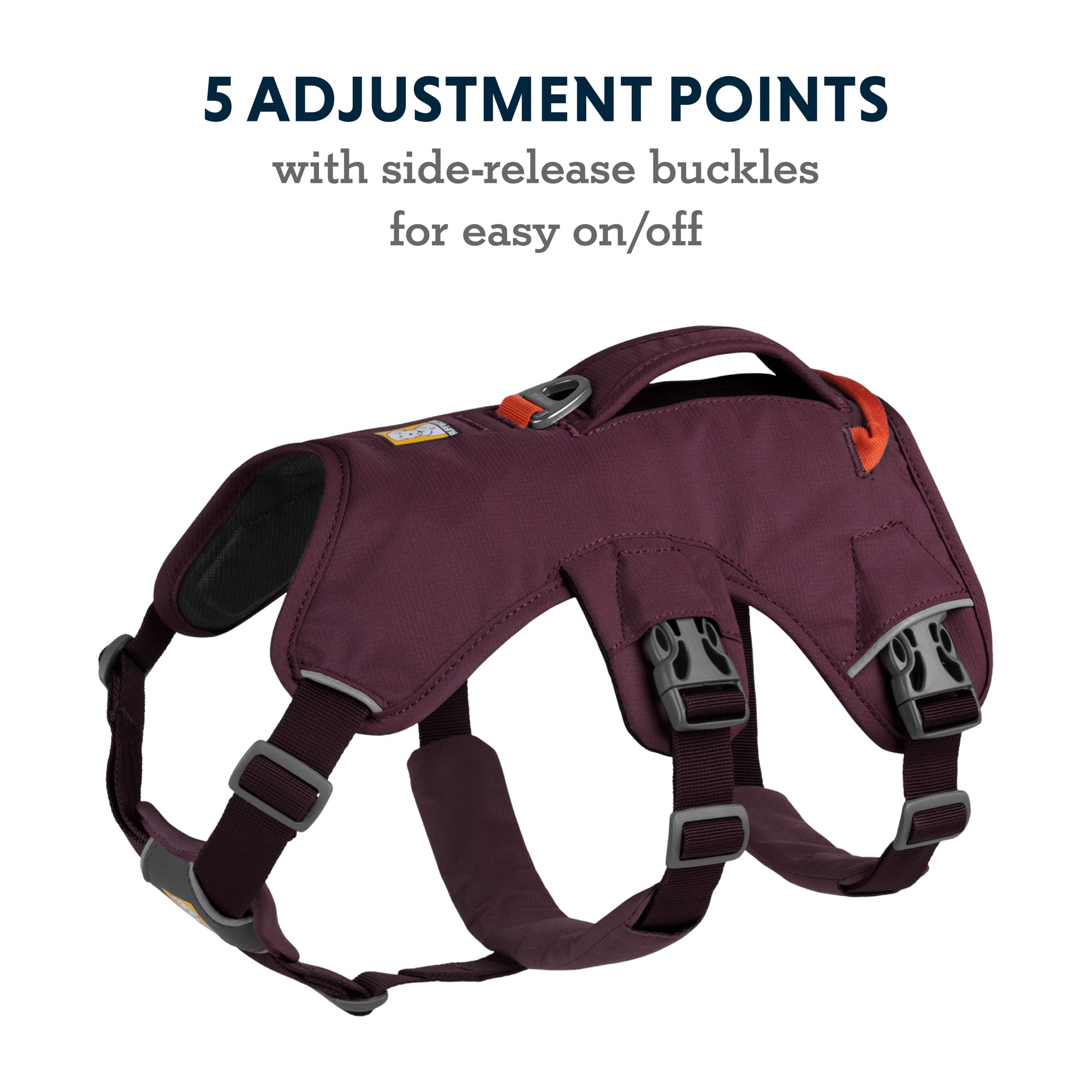 Ruffwear, Web Master, Multi-Use Support Dog Harness, Hiking And Trail Running, Service And Working, Everyday Wear, Purple Rain, Small