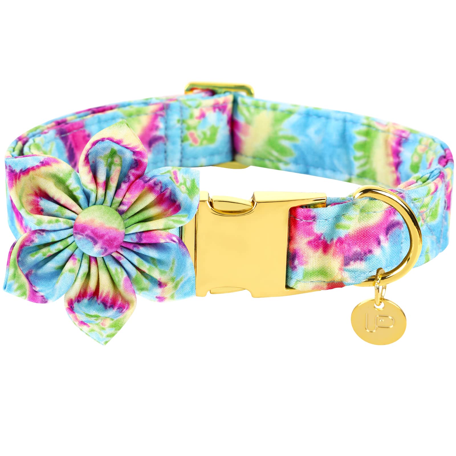 Up Urara Pup Dog Collar With Flower, Female Dog Collar For Puppy Girl Dog Or Cat, Comfortable Adjustable Cute Cotton Flower Coll