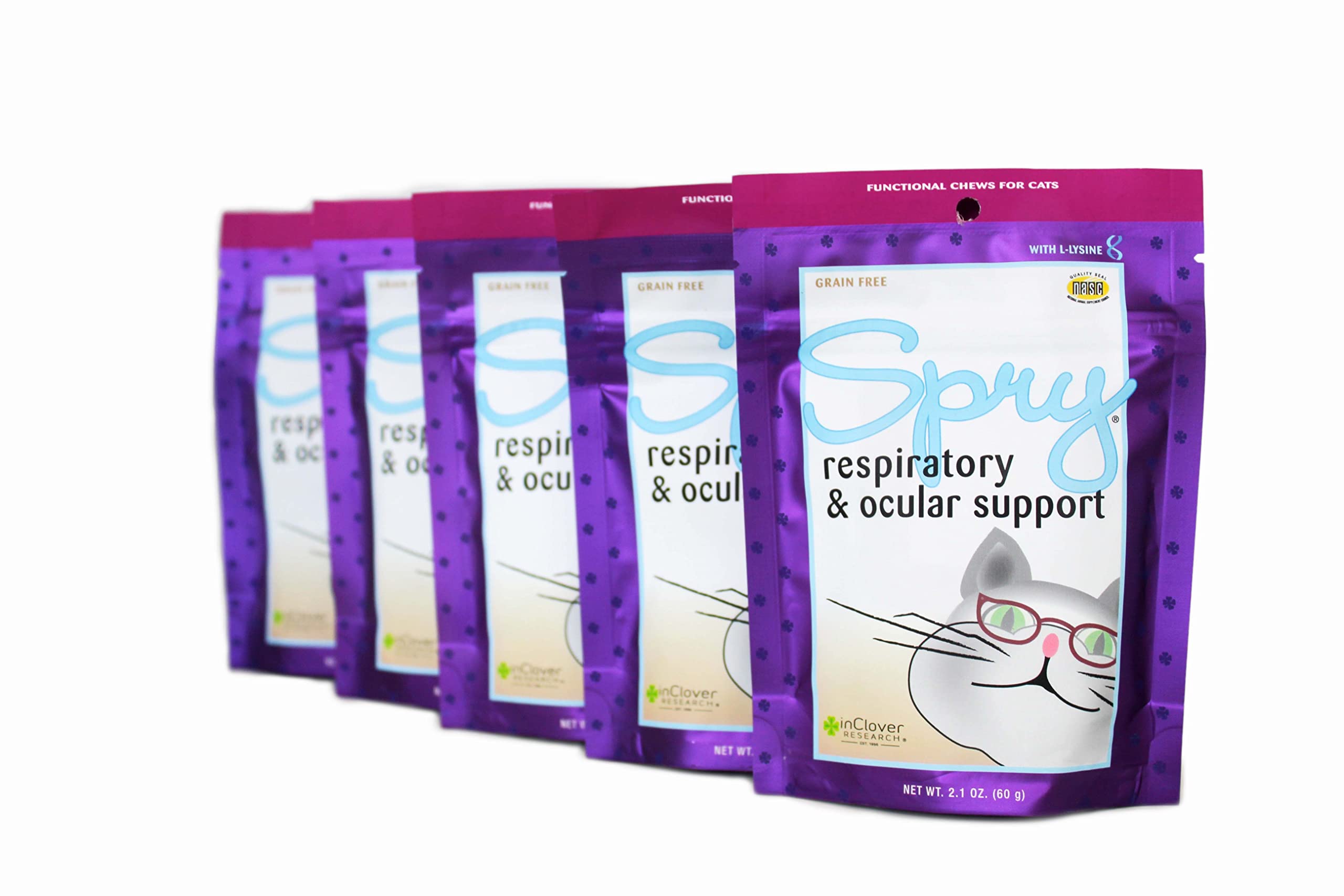 In Clover Spry, Cat Eye Care Support, L-Lysine Cat Treat Supplement, Cat Immune Support Supplement, Cat Health Daily Treat, Preb
